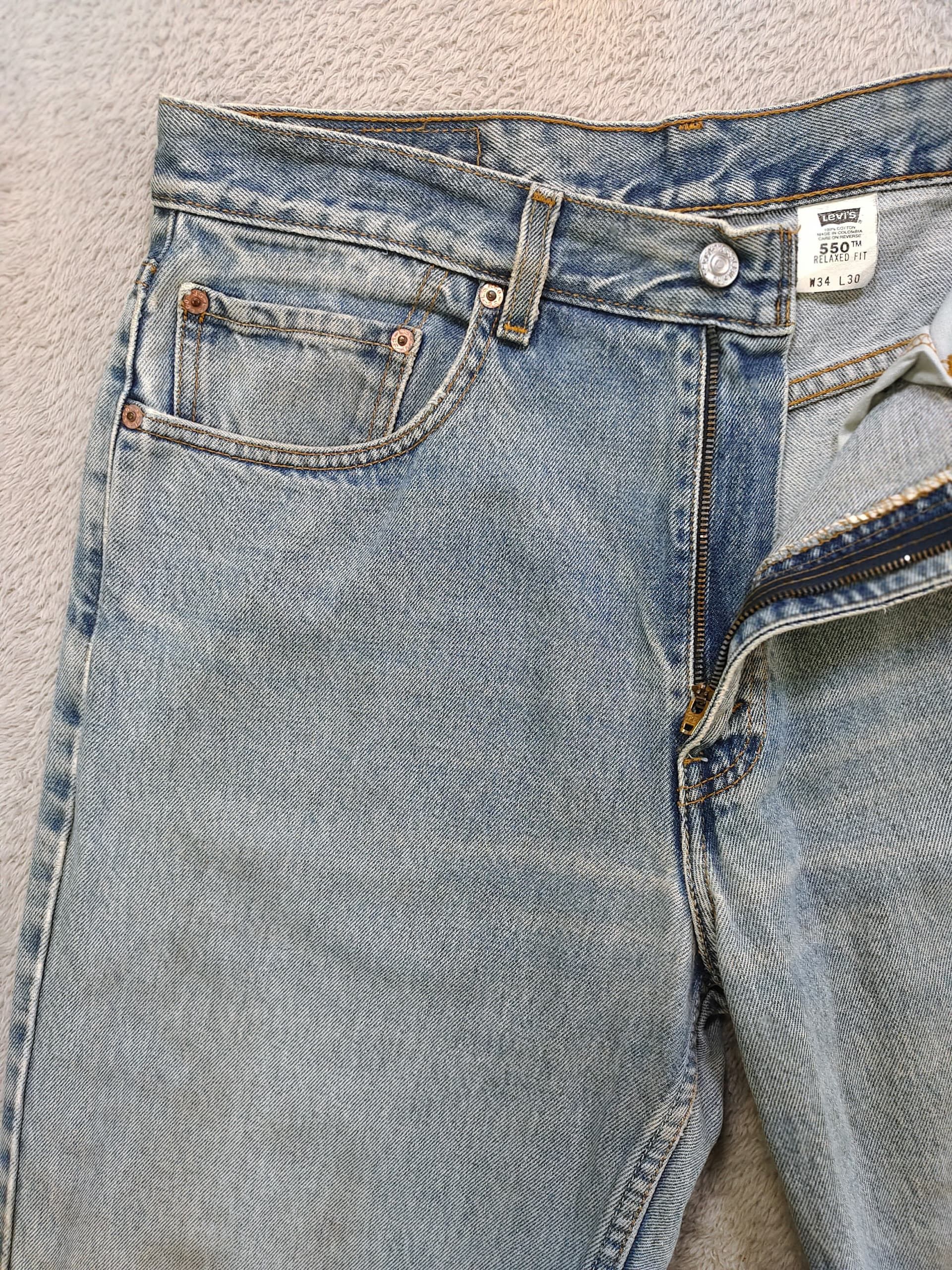 Levi's Vintage Levi’s 550 Relaxed Fit Distressed Light Wash Jeans Size US 34 / EU 50 - 4 Thumbnail