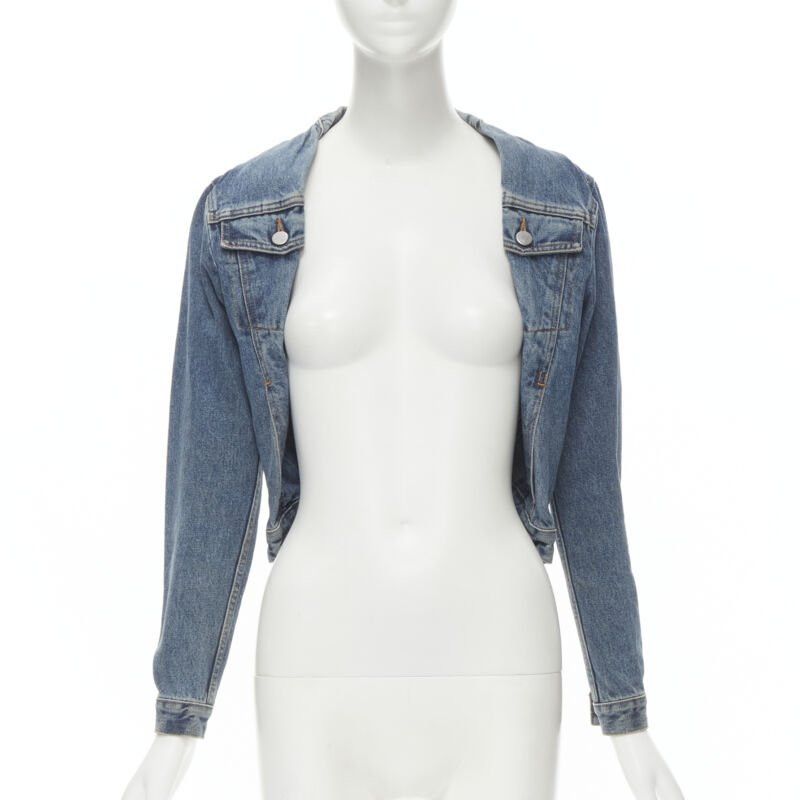 Maison Margiela vintage MAISON MARGIELA Iconic blue denim pinched collar denim jacket IT38 XS Size XS / US 0-2 / IT 36-38 - 1 Thumbnail