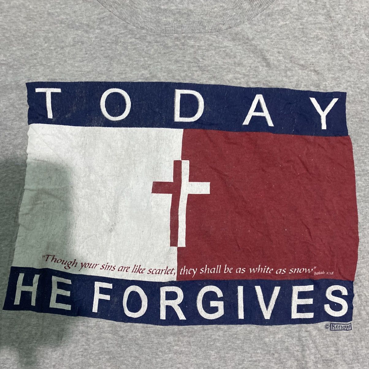 Vintage Vintage Jesus Tee Today He Forgives Tommy Hilfiger logo Size US XL / EU 56 / 4 - 4 Thumbnail