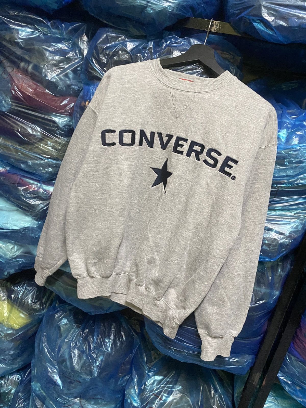 Converse Vintage Converse Japan Grey Sweatshirt Embroidered Star Logo Size US M / EU 48-50 / 2 - 2 Thumbnail