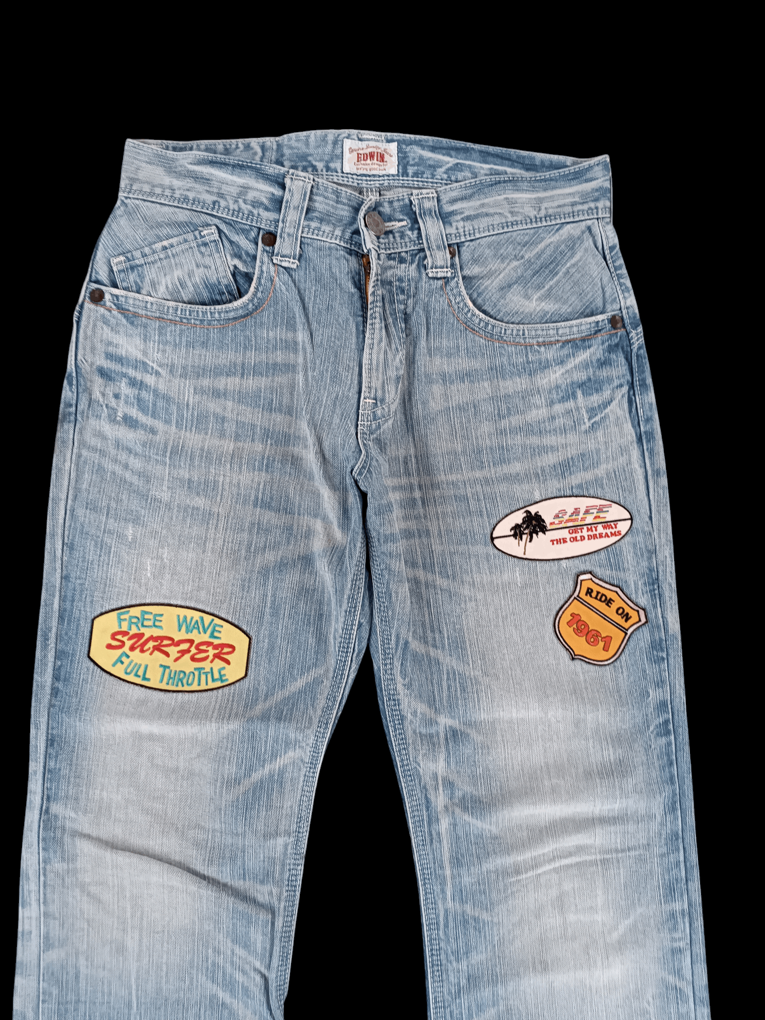 Edwin FLARE EDWIN XVS WHISKERS FADED & RUSTY BUCKLE BACK DENIM Size US 31 - 7 Thumbnail