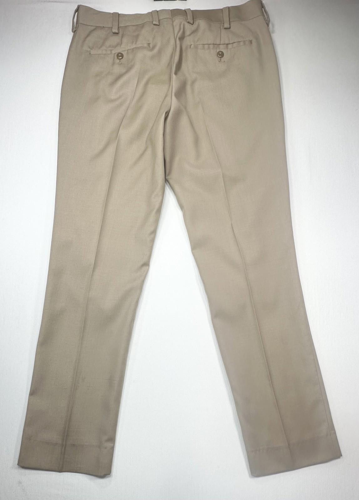 Other Louis Raphael Luxe Slim Wool Blend Dress Pants Brown 33/32 Size US 33 - 2 Thumbnail