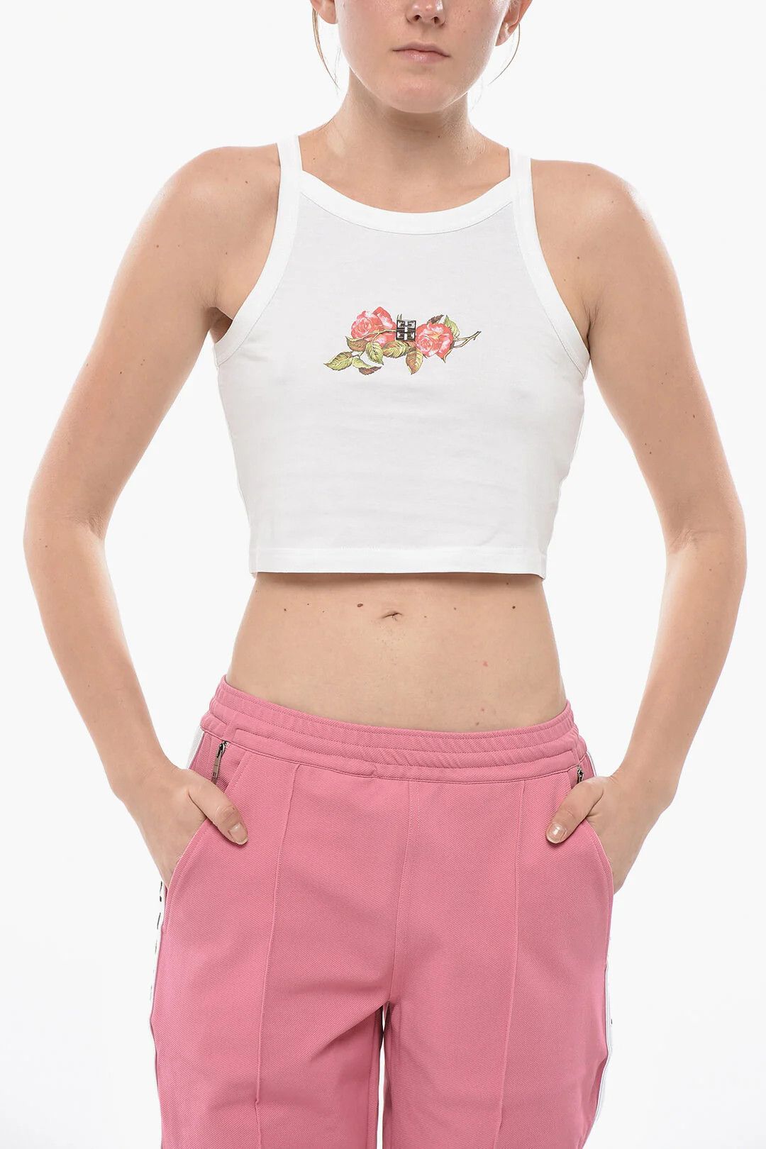 Givenchy og1mm0326 Cotton Crop Top in White Size M / US 6-8 / IT 42-44 - 1 Thumbnail