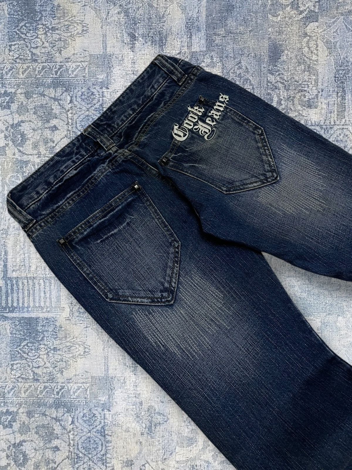 Japanese Brand Vintage 90s Japan Designer Cook Jeans Scab Distressed Denim Size US 26 / EU 42 - 12 Thumbnail