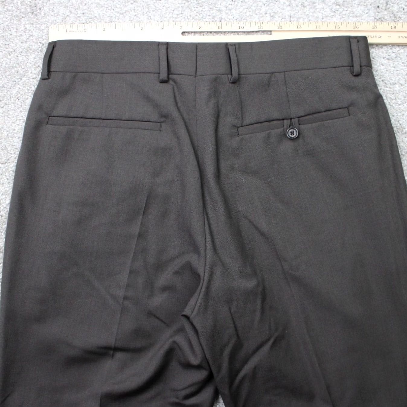 Banana Republic Banana Republic Pants Mens 35x30 Brown Wool Flat Front Straight Dress Pants Size US 35 - 7 Thumbnail