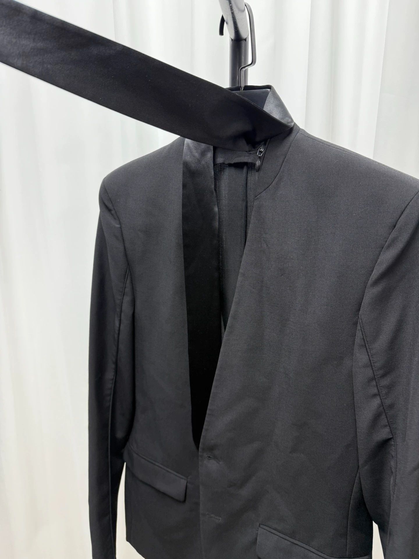 Maison Margiela Masion Margiela Silk Scarf Collarless Blazer Size 48R - 3 Thumbnail