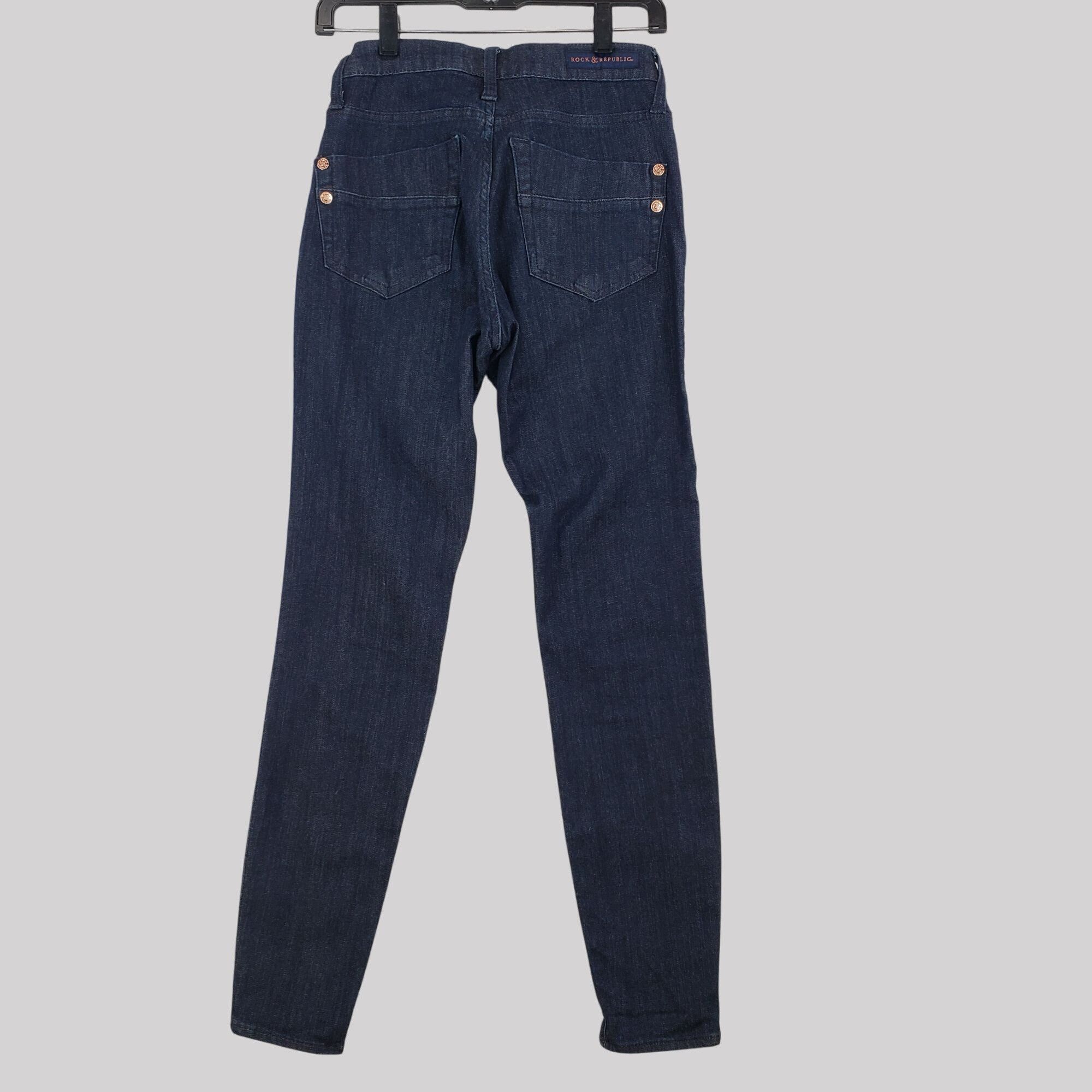 Rock & Republic Rock & Republic Womens Dark Wash Skinny Jeans Size 6 Size 28" / US 6 / IT 42 - 2 Thumbnail