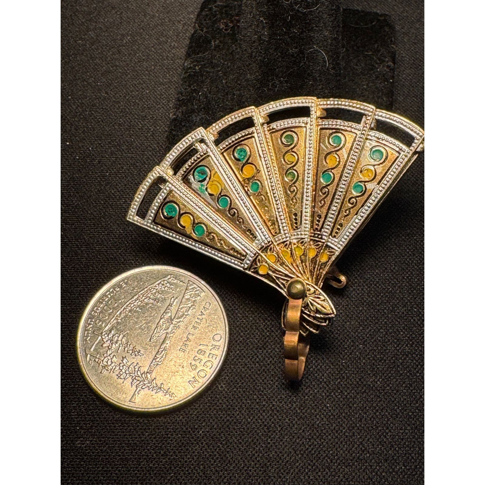 Other Damaseene Fully Articulating Fan Brooch Size ONE SIZE - 5 Thumbnail