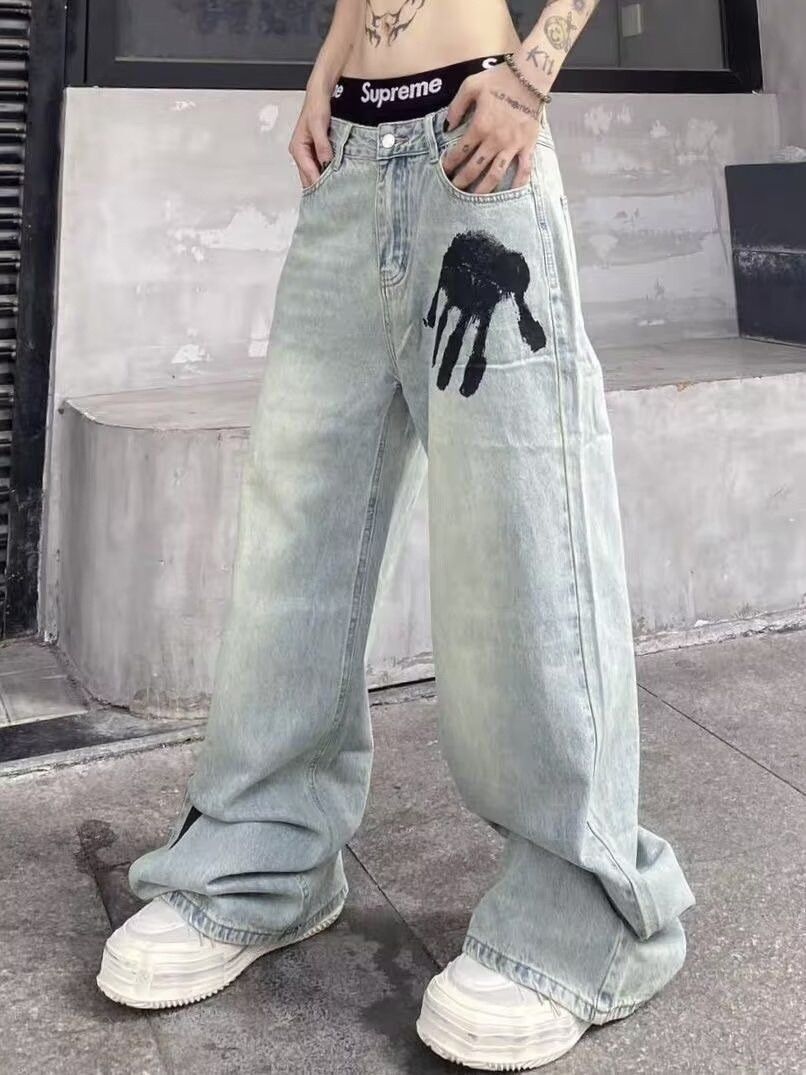 Japanese Brand × Jean Retro loose high street printed jeans Size US 32 / EU 48 - 5 Thumbnail