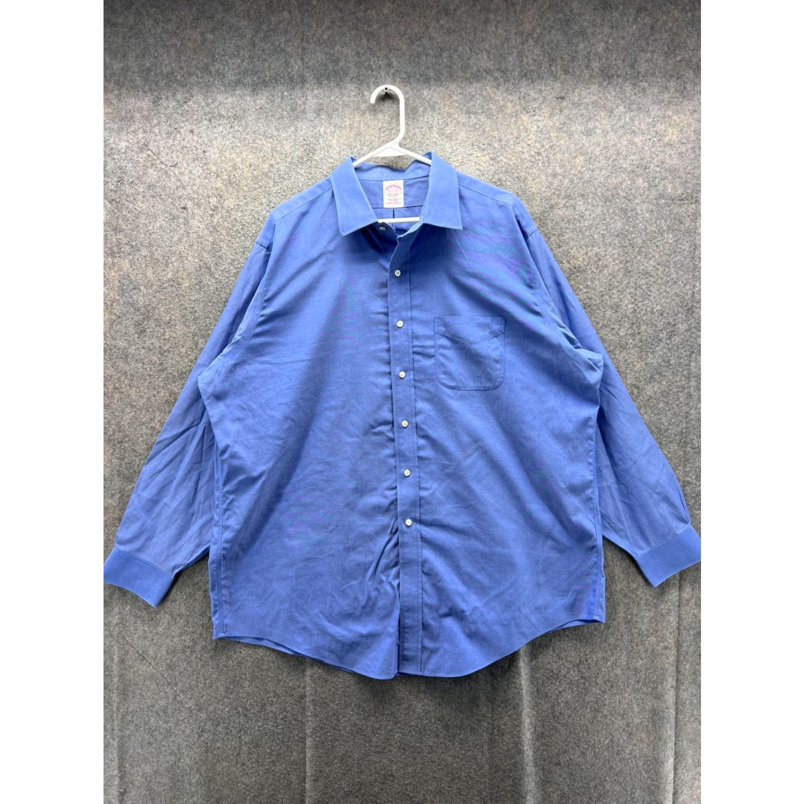Brooks Brothers Brooks Brothers Dress Shirt Mens 17.5 35 Blue Solid Classic Fit Cotton Shirt Size 48R - 2 Thumbnail