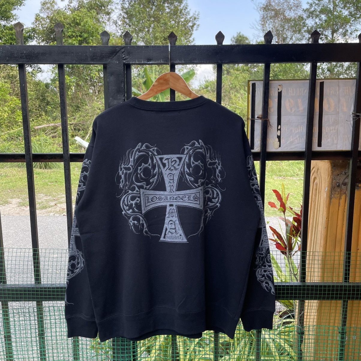 Japanese Brand 🔥Vintage Karma Skateboard Big Flame Cross Logo Sweatshirts Size US M / EU 48-50 / 2 - 1 Thumbnail