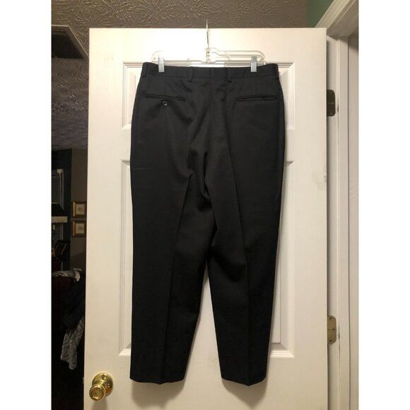 Jos. A. Bank jos.a.bank men's black 100%wool dress pants with size: 34/26 Size 34S - 2 Thumbnail