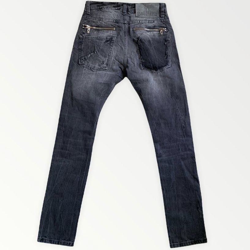 John Galliano Galliano Black Stone Wash Slim Fit Jeans Size US 29 - 5 Thumbnail