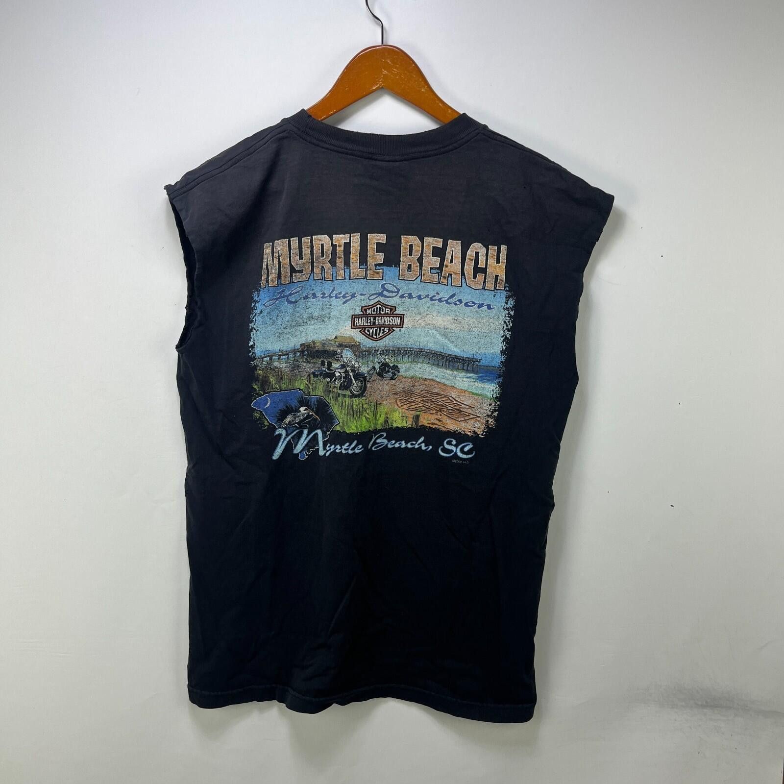 Harley Davidson Vintage Harley Davidson Faded Sleeveless Skull Shirt Large Size US L / EU 52-54 / 3 - 5 Thumbnail