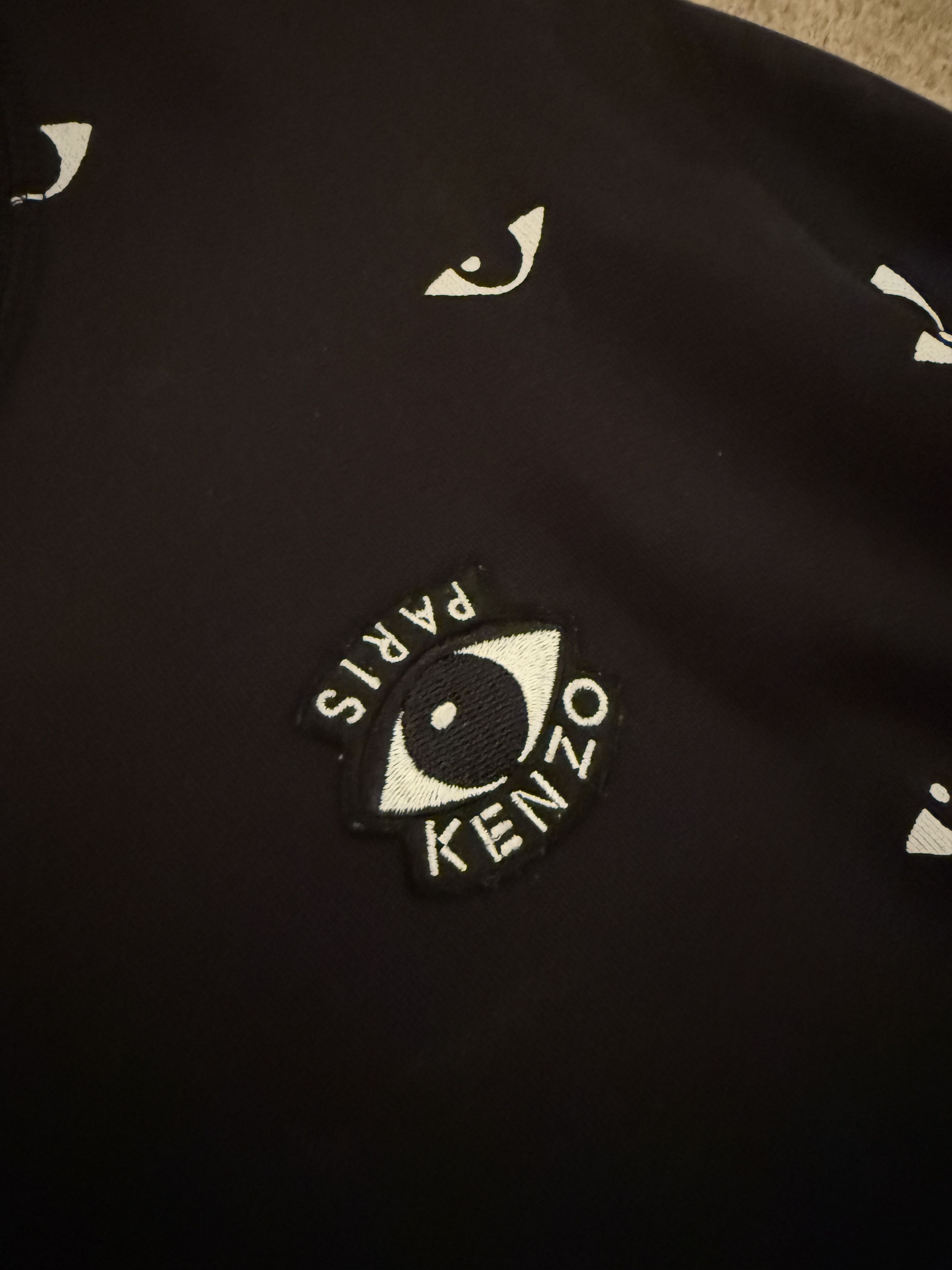 Kenzo Kenzo Black Cotton Eye Pattern Sweatshirt Size US M / EU 48-50 / 2 - 2 Thumbnail