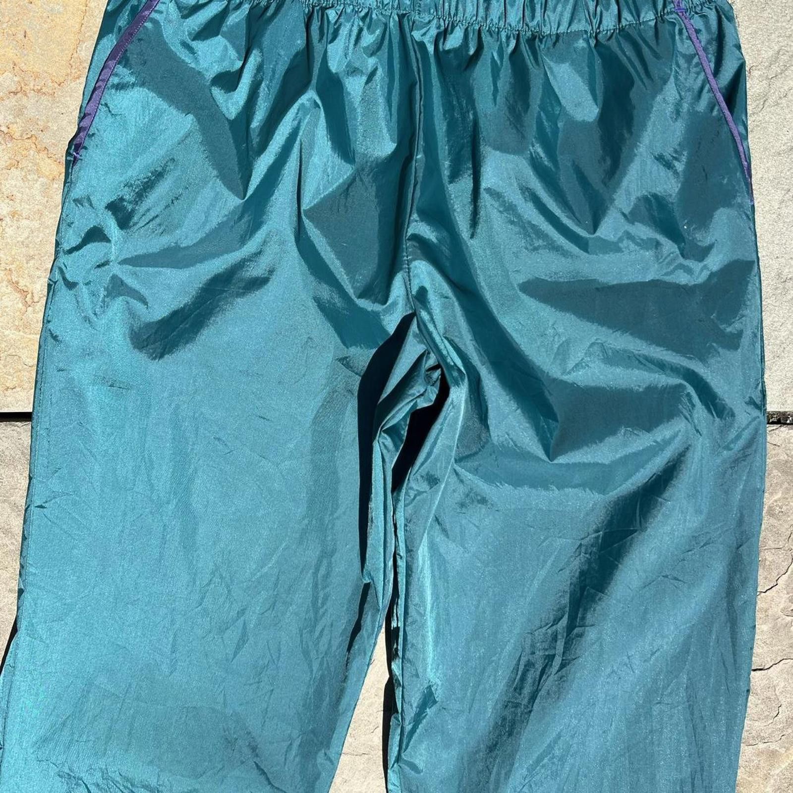 Other Y2K Turquoise + Purple Trim Gorpcore Rain Pants Size US 34 / EU 50 - 2 Thumbnail