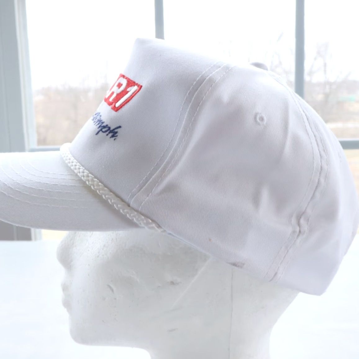Vintage VTG Youngan Chevrolet Corvette ZR1 White Twill Trucker Snapback Hat OS Men Size ONE SIZE - 3 Thumbnail