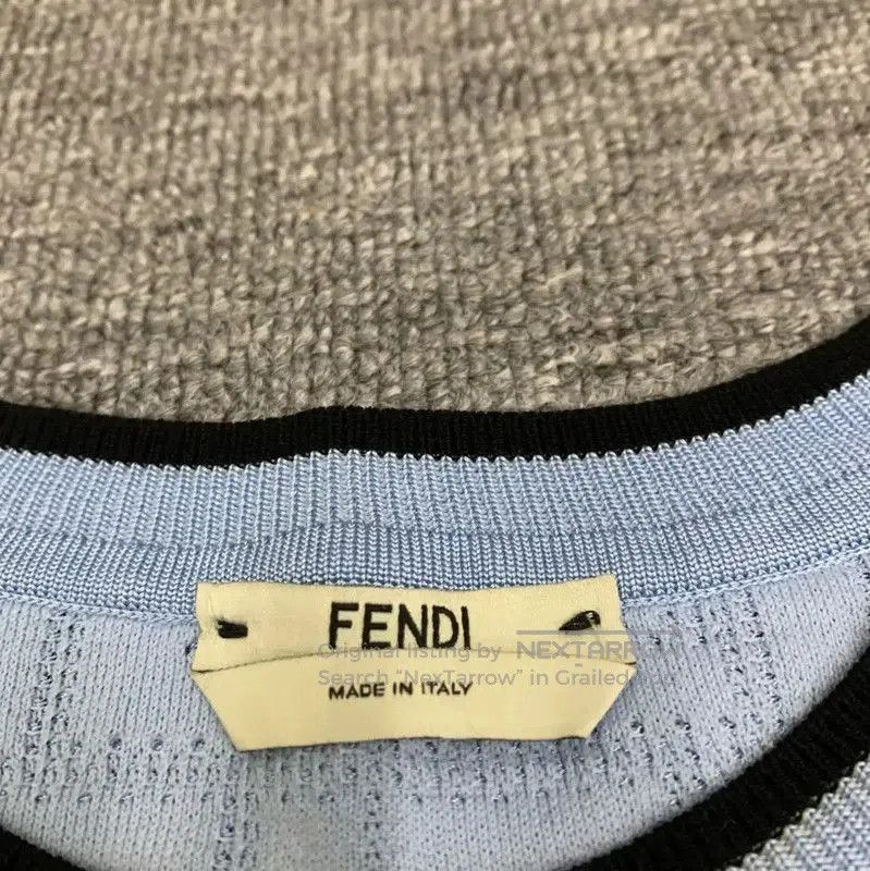 Fendi Fendi Blue Cotton Women's T-Shirt . Size L / US 10 / IT 46 - 4 Thumbnail