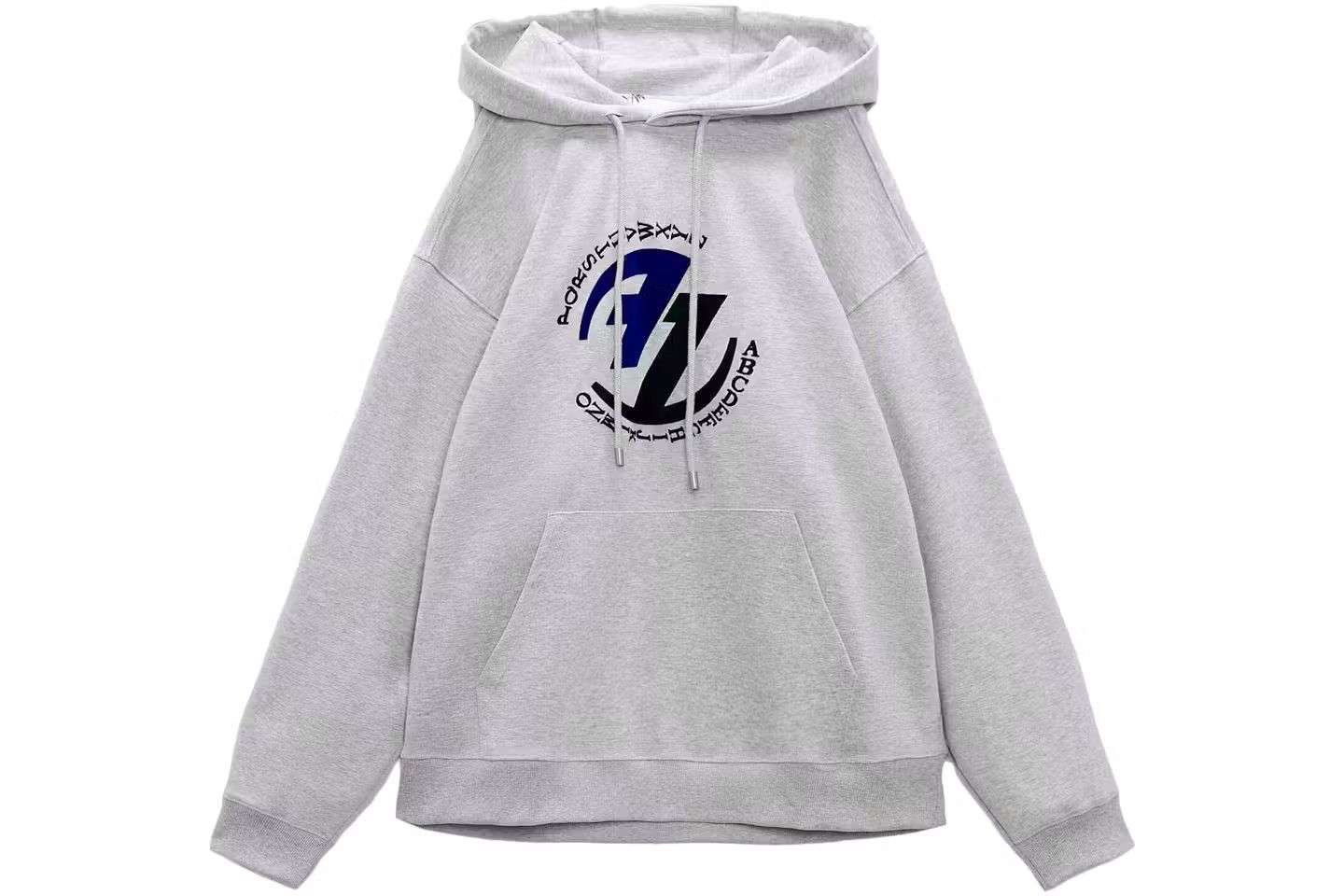 Ader Error × Zara ADER error x Zara Embroidered Sweatshirt Grey Marl Size US XL / EU 56 / 4 - 1 Thumbnail