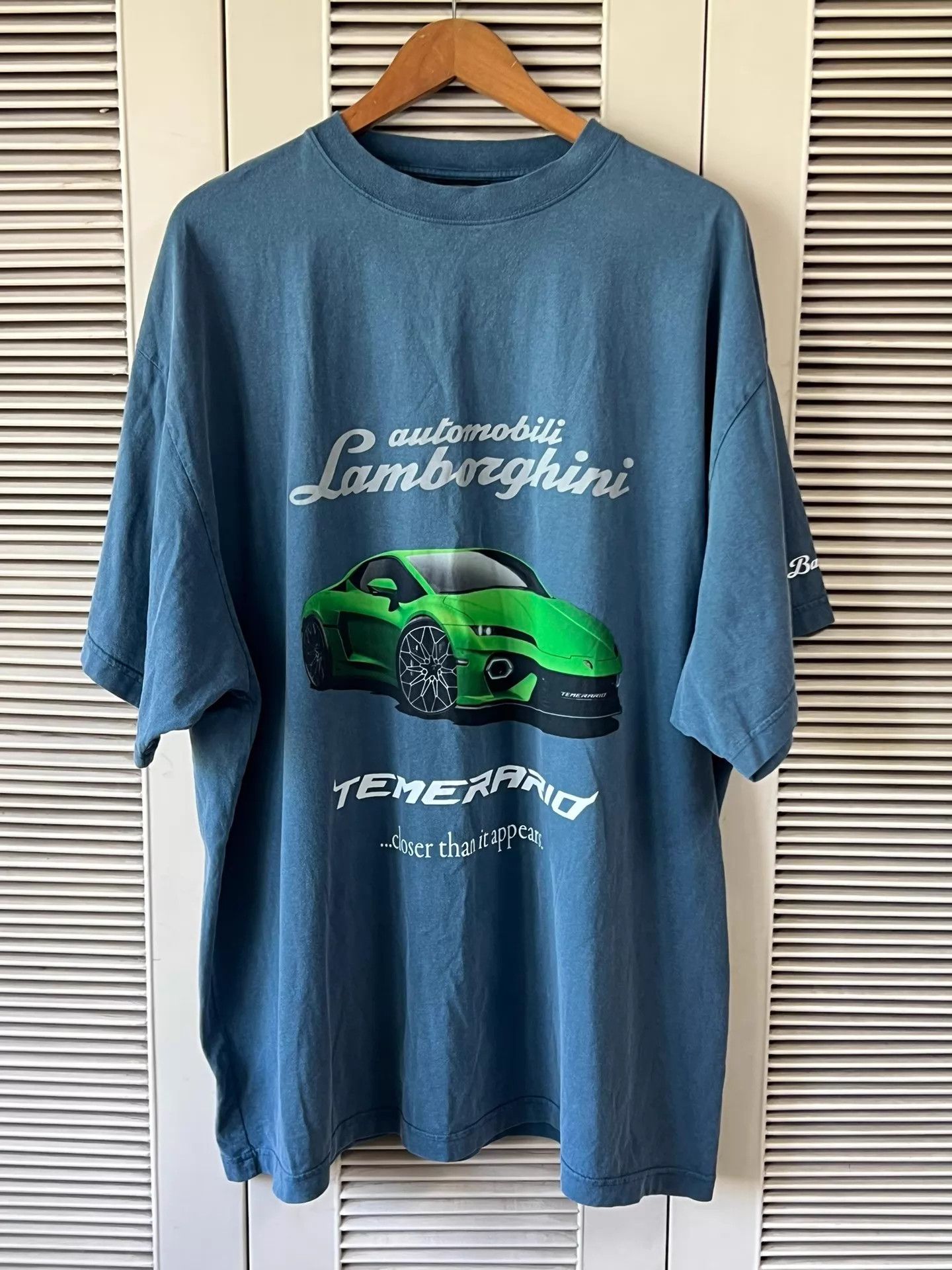 Balenciaga Balenciaga x Lamborghini Green Temerario Print Tee 4 Size US XL / EU 56 / 4 - 1 Thumbnail