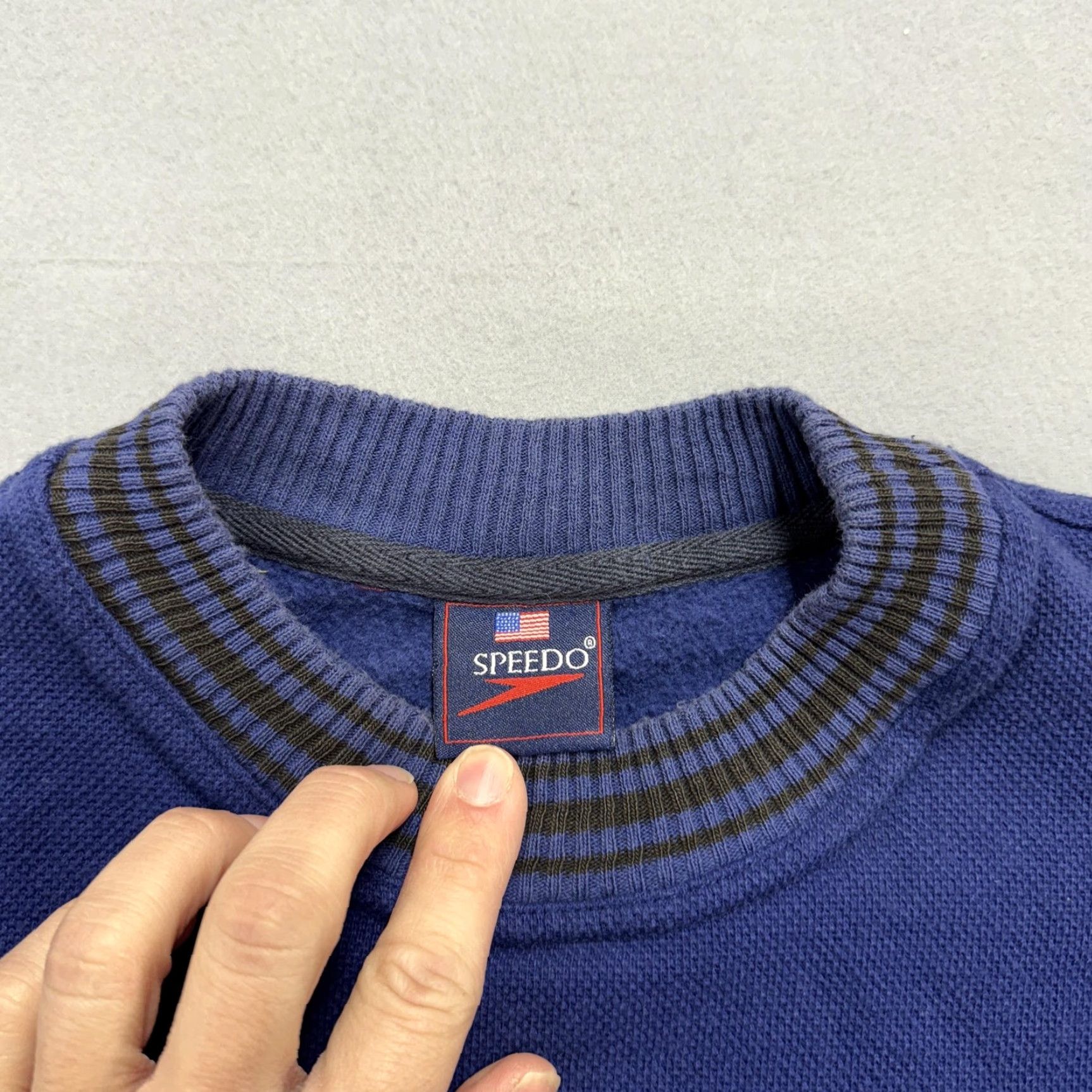 Speedo VINTAGE Speedo Sweatshirt Mens L Blue Graphic Print Logo Pullover 90s Sports Knit Crewneck Size US L / EU 52-54 / 3 - 3 Thumbnail