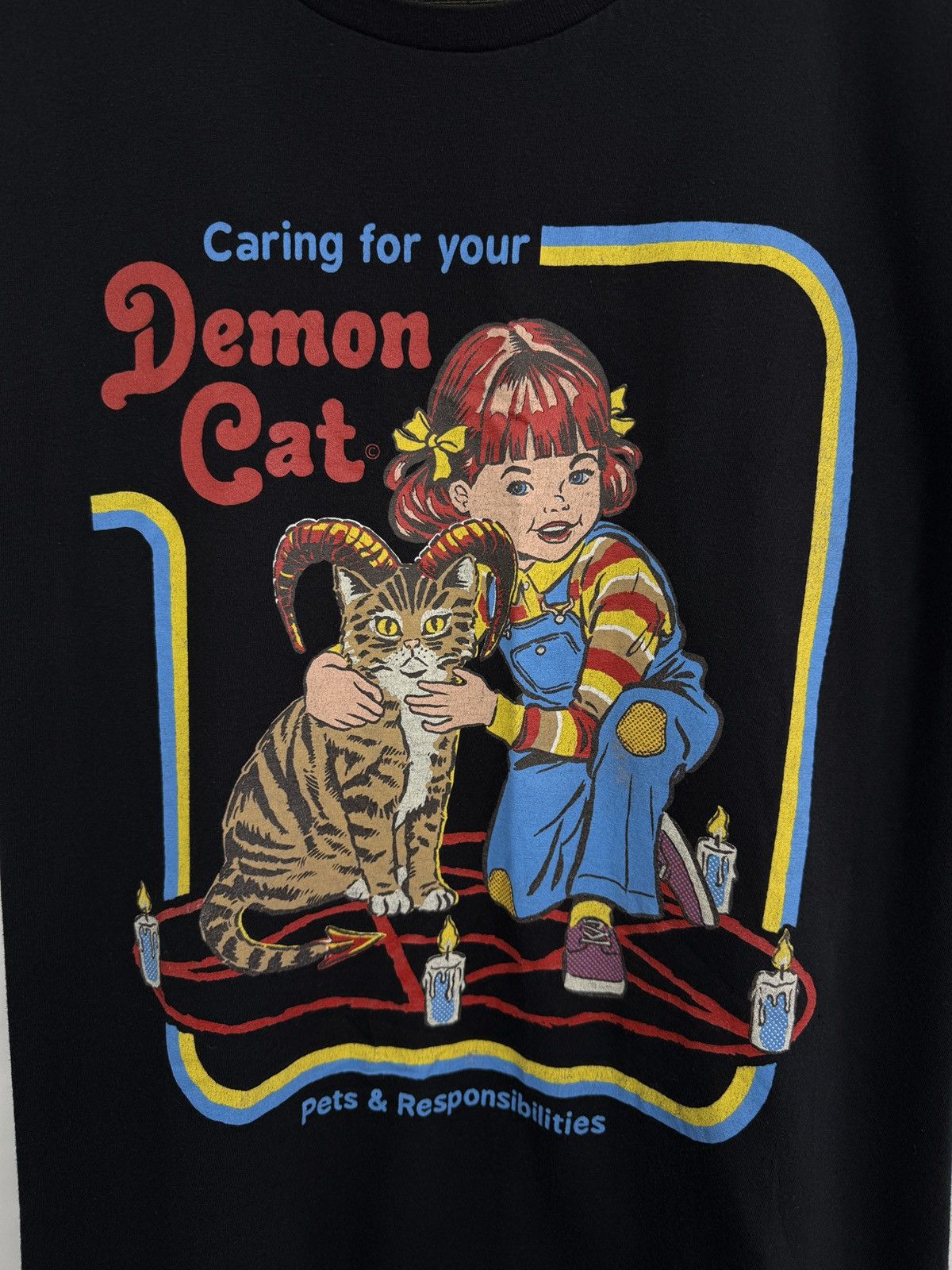Band Tees × Expert Horror 🇺🇸Vintage Y2K Anarchy Steven Rhodes Demon Cat Archive T-Shirt Size US L / EU 52-54 / 3 - 4 Thumbnail