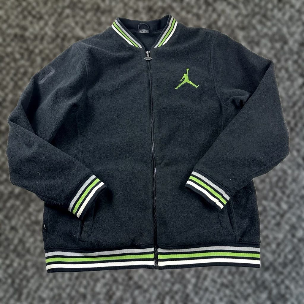 Jordan Brand VINTAGE Jordan Nike Air Chicago Full Zip Bomber Jacket Mens XL Black Green 243363 001 Size US XL / EU 56 / 4 - 1 Thumbnail