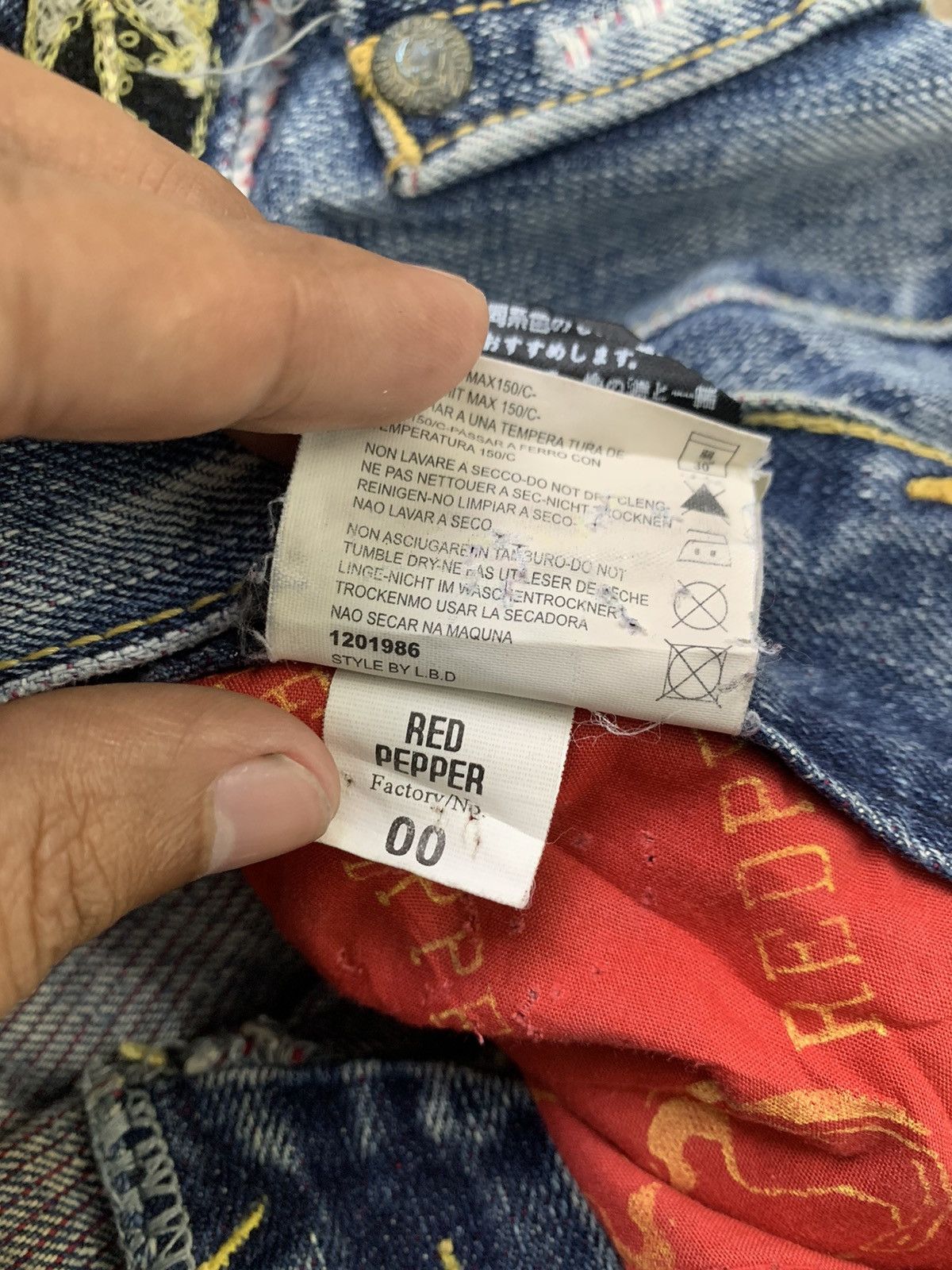 Japanese Brand Distress Red Pepper Gold Label Denim Pant Style by LBD Size US 35 - 22 Thumbnail