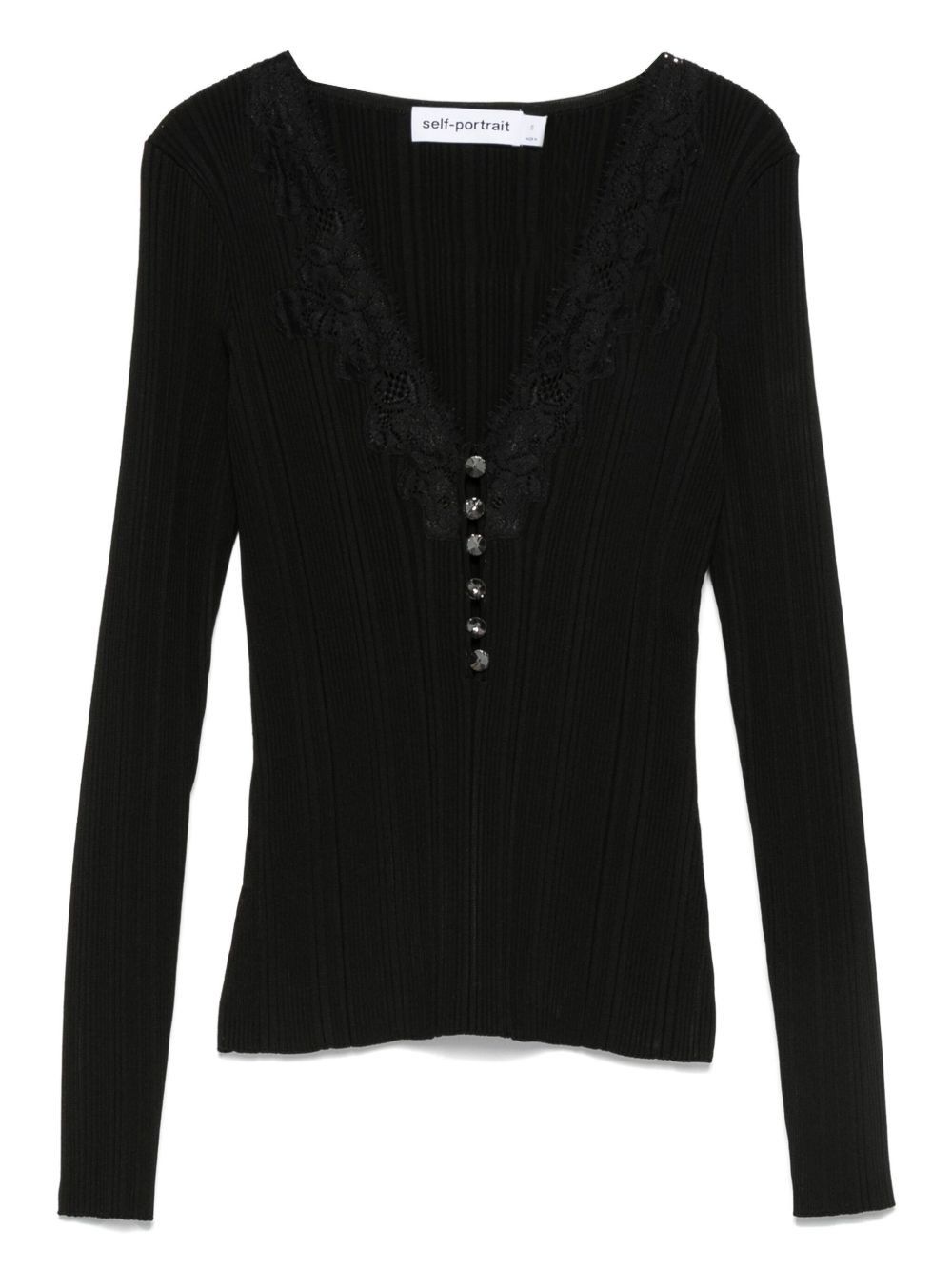 Self-Portrait V-NECKED SWEATER Size S / US 4 / IT 40 - 1 Thumbnail