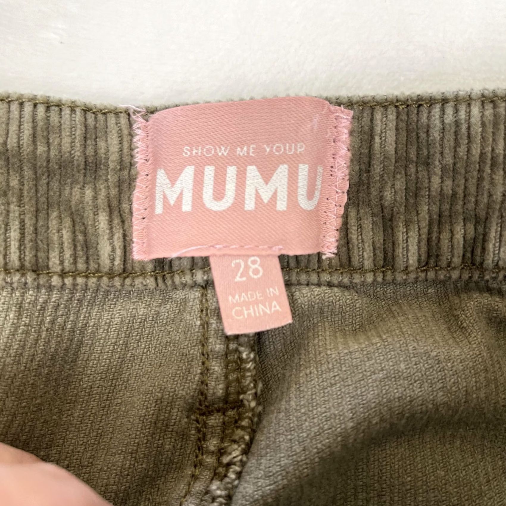 Show Me Your MuMu Show Me Your MuMu Pants Womens Green Corduroy Ankle Casual Pockets Cuffed Size 28" / US 6 / IT 42 - 3 Thumbnail
