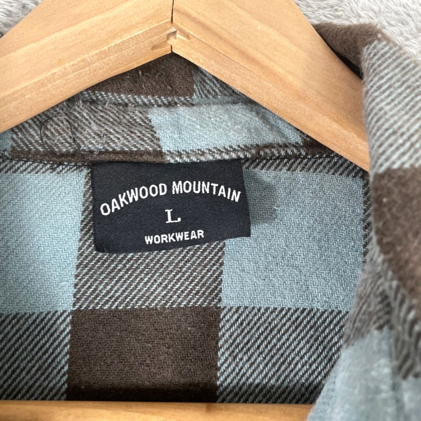 Vintage Oakwood Mountain Flannel Shirt Mens L Blue Buffalo Plaid Workwear Button-Up Collared Pocketed 90s Grunge Skater Outdoor Casual Winter Fall Spring Size US L / EU 52-54 / 3 - 3 Thumbnail