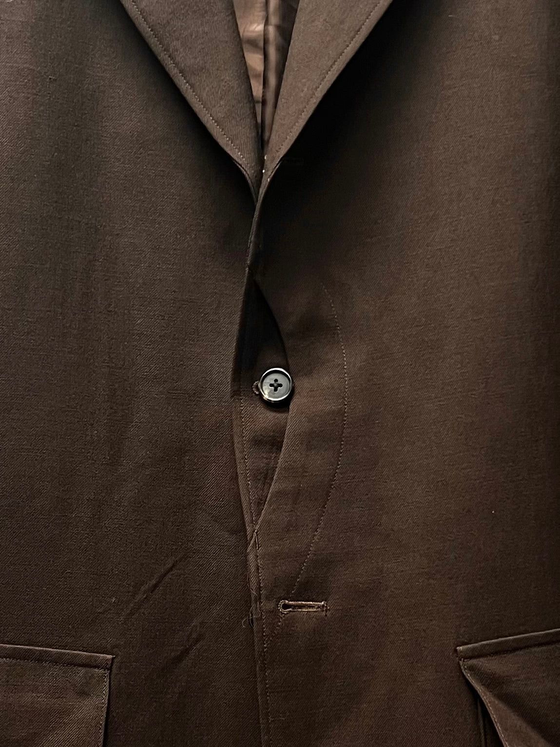 Yohji Yamamoto 90s Y’s for Men Brown ‘Exposed Button’ Blazer Size 36R - 2 Thumbnail