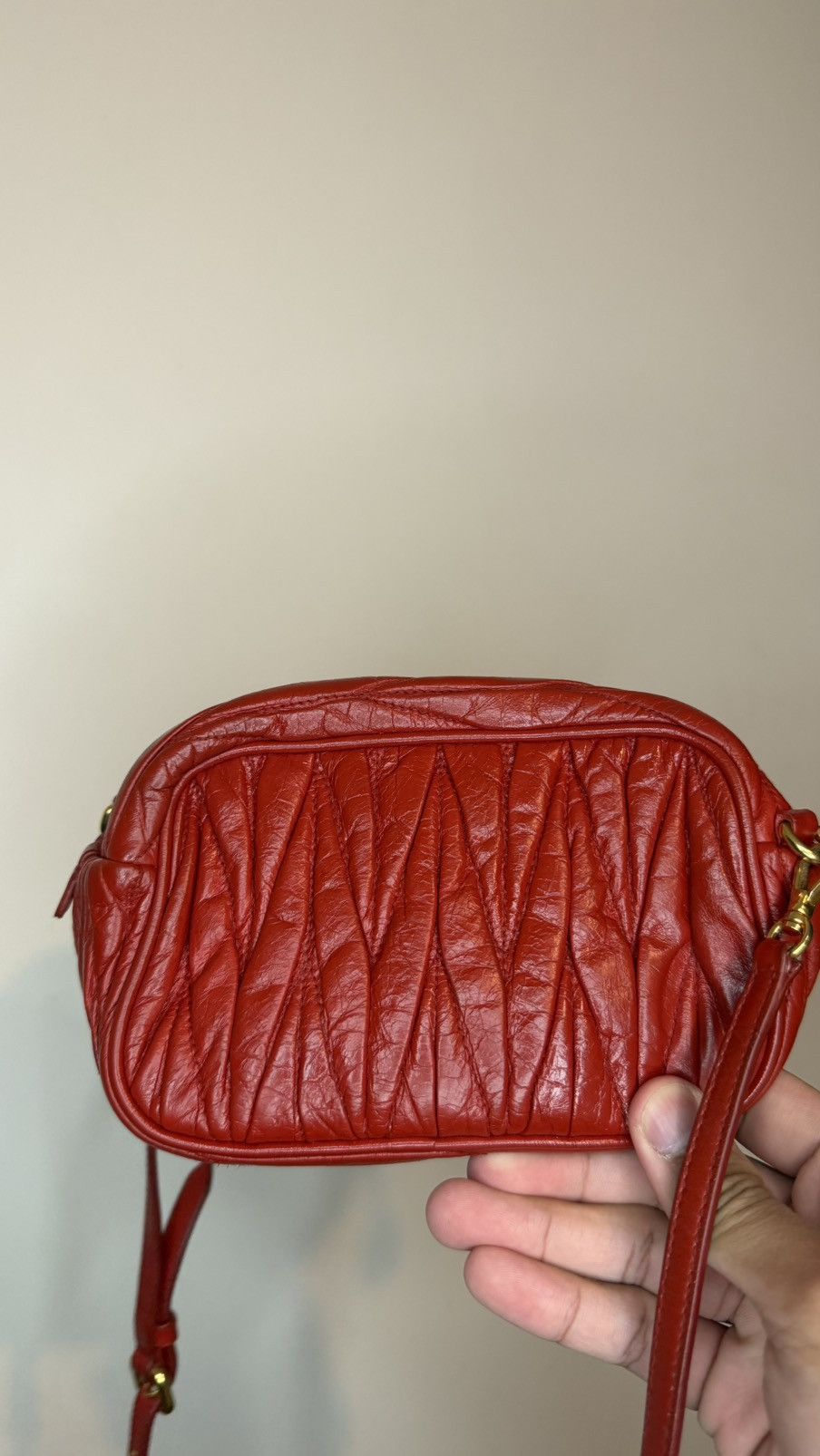 Miu Miu Miu Miu Red Matelasse Leather Belt Bag Size ONE SIZE - 6 Thumbnail
