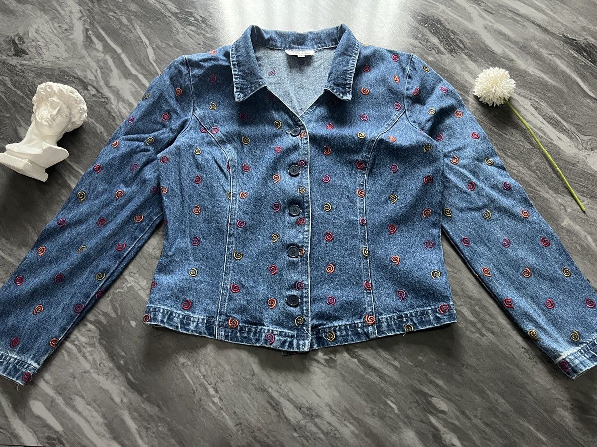 Arts & Science Samantha Edwards : Denim Jacket Spiral Embroider Multi Color Size ONE SIZE - 3 Thumbnail