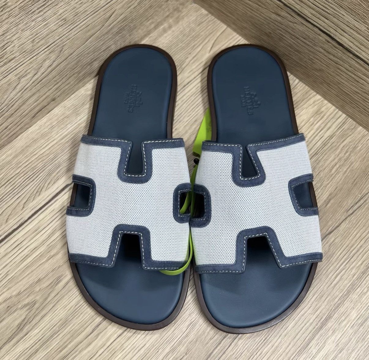 Hermes Hermès Blue & Grey H Slippers J41 Size US 7 / EU 40 - 4 Thumbnail