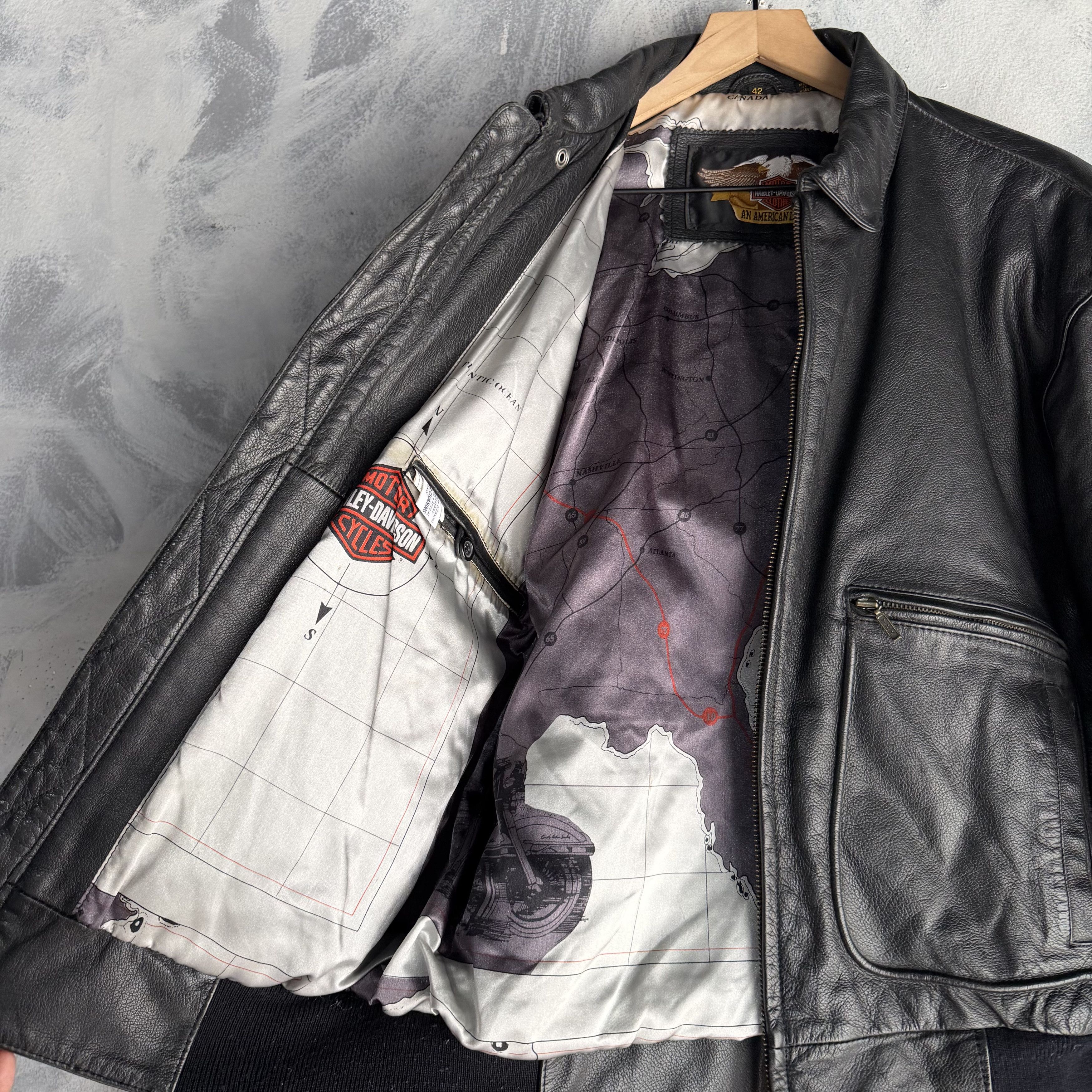 Harley Davidson Vtg Leather Jacket Harley Davidson Mens Motorcycle Bomber A2 Size US L / EU 52-54 / 3 - 5 Thumbnail