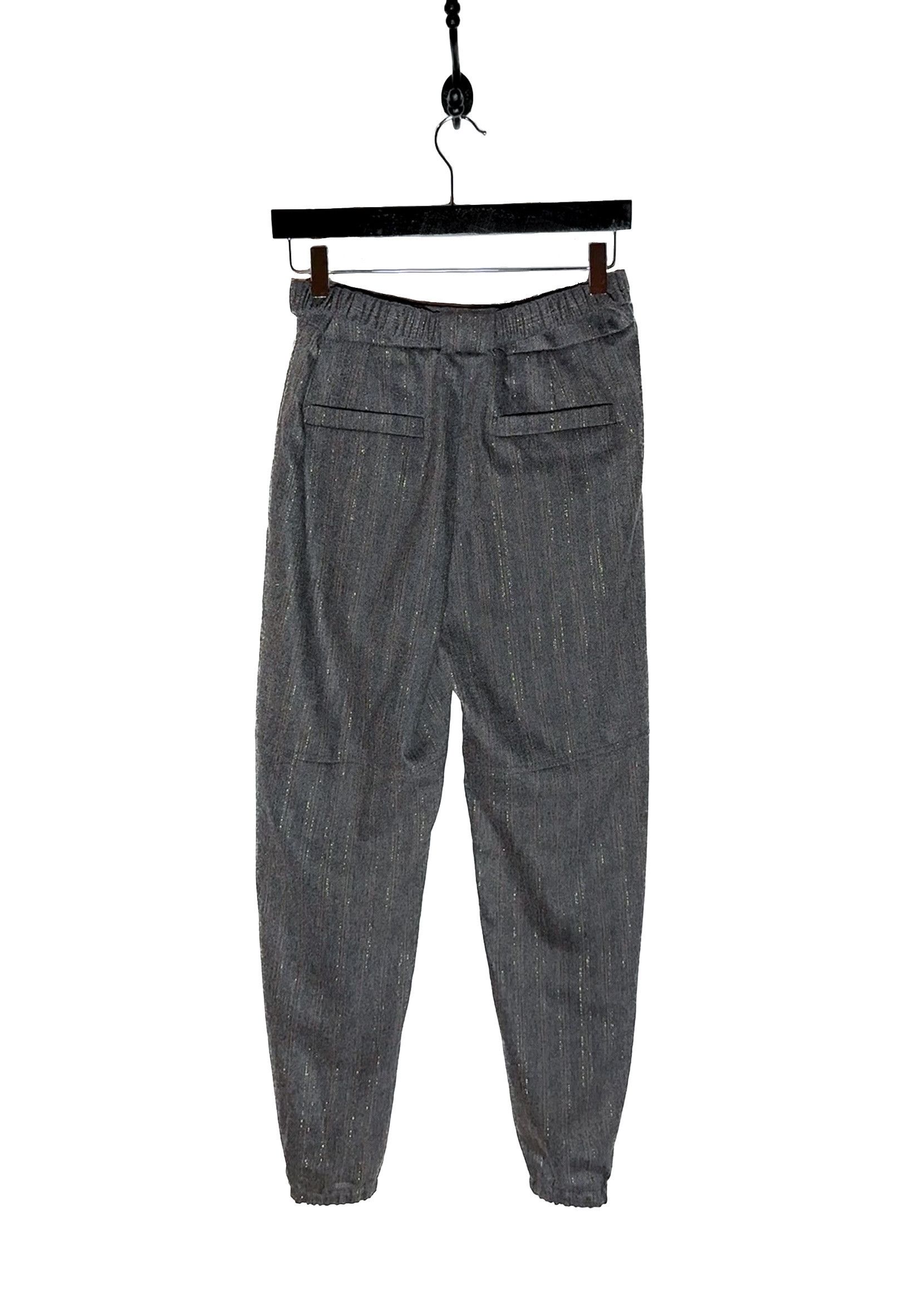 Brunello Cucinelli Brunello Cucinelli Grey Metallic Pinstripe Elastic Trousers Size 26" / US 2 / IT 38 - 6 Thumbnail