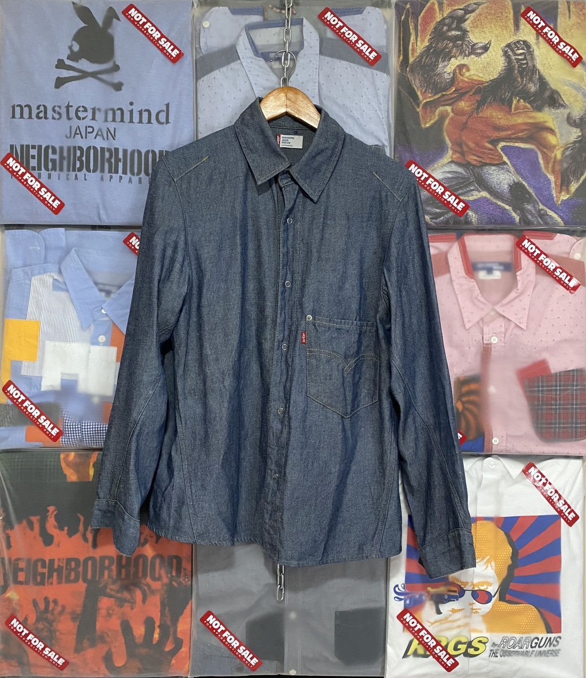 Levi's Vintage Clothing Vintage Levis Engineered Blue Silver Shirt Size US S / EU 44-46 / 1 - 1 Thumbnail