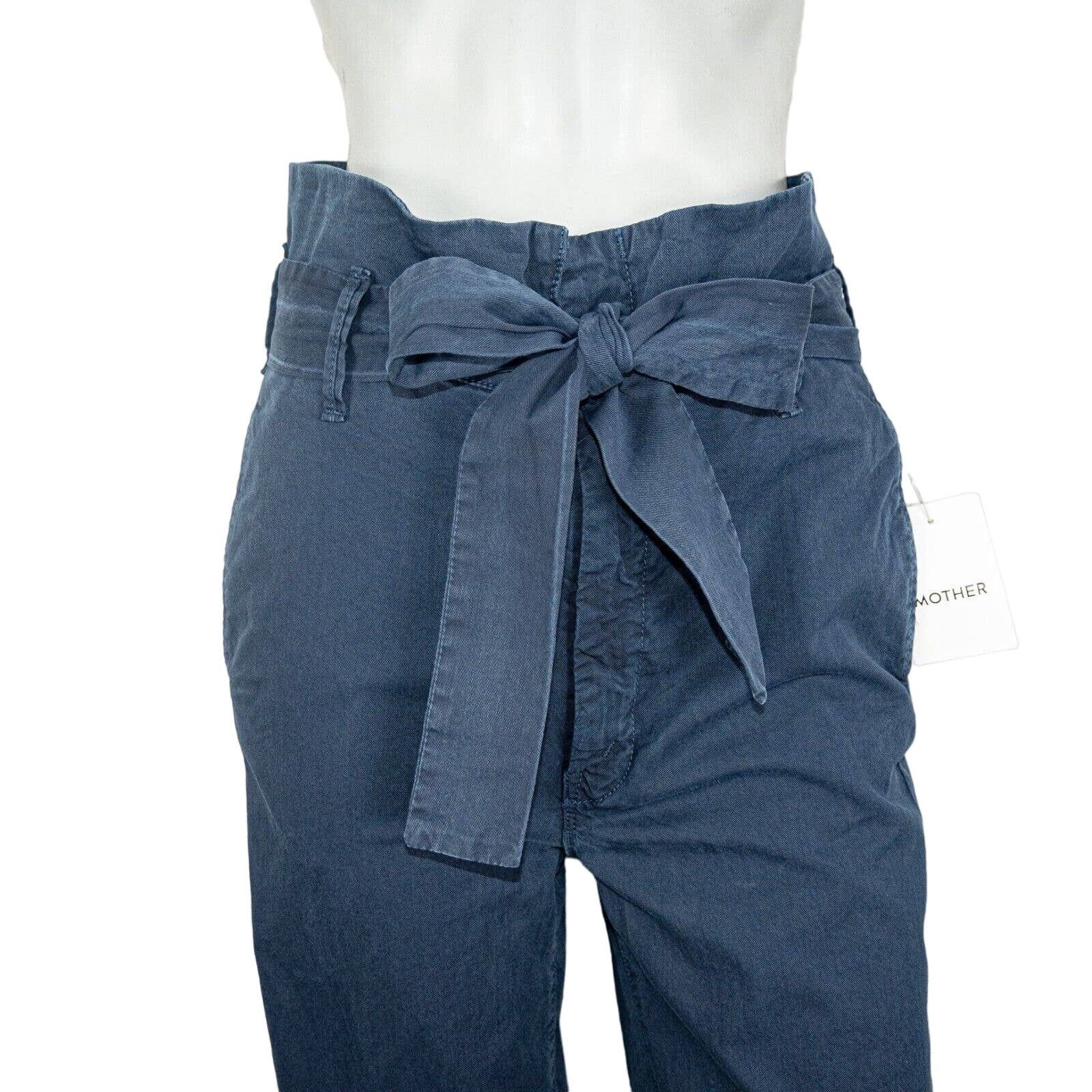 MOTHER MOTHER Denim Paperbag Greaser Ankle Pants Navy Blue Sz 25 Size 25" / US 0 / IT 36 - 12 Thumbnail