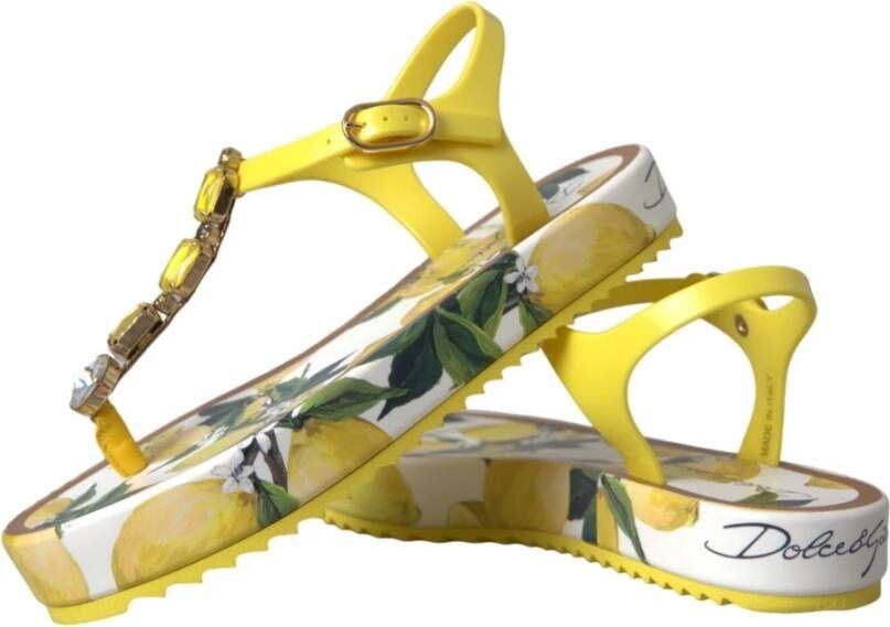 Dolce & Gabbana o1y0925 Ankle Strap Thong Sandals in Yellow Size US 4 / IT 34 - 5 Thumbnail