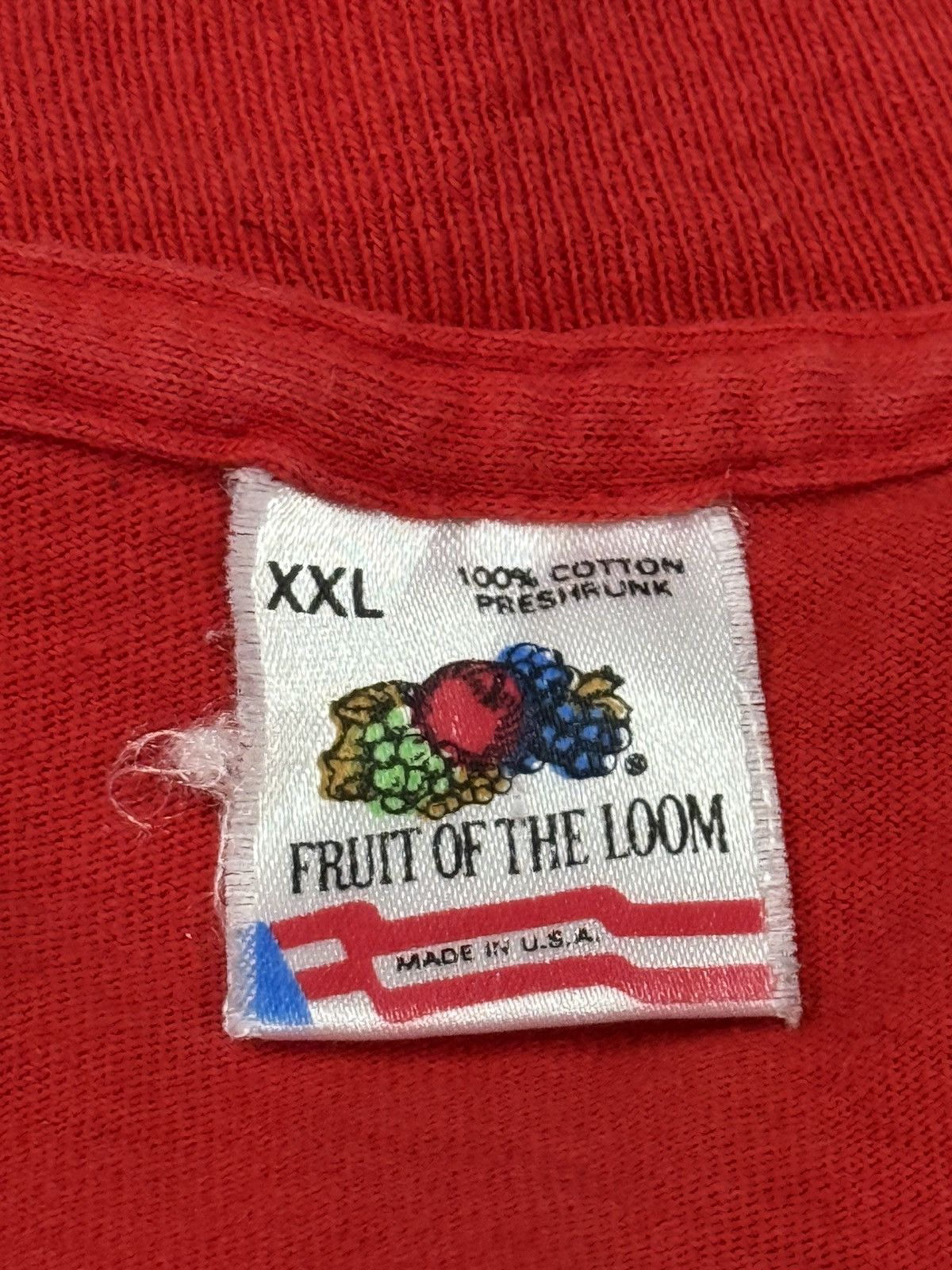 Fruit Of The Loom Vintage Made in USA Fruit Of Loom Red Blank Tee 2XL XXL Size US XXL / EU 58 / 5 - 1 Thumbnail