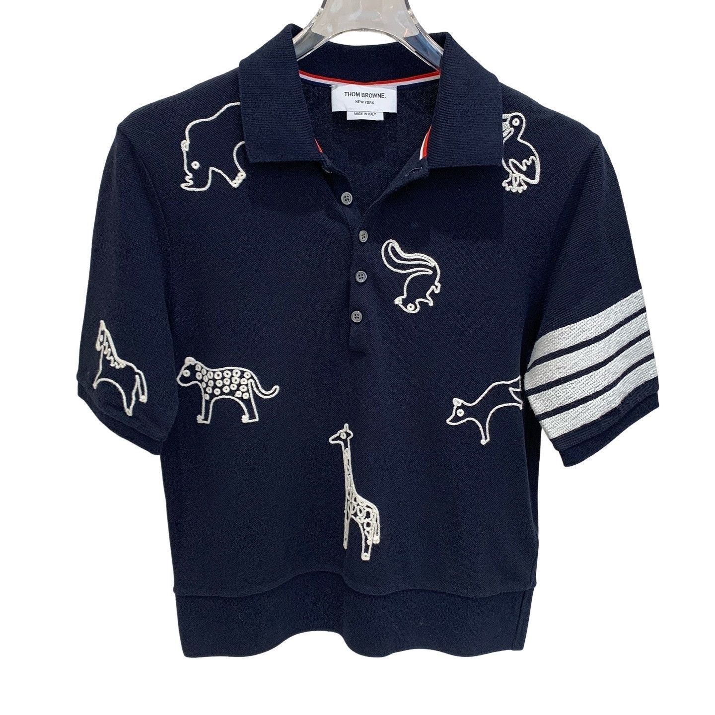 Moncler gamme blueモンクレール　ポロシャツ　トムブラウン Ｓ Moncler × Moncler Gamme Bleu × Thom Browne Moncler Gamme Bleu Thom