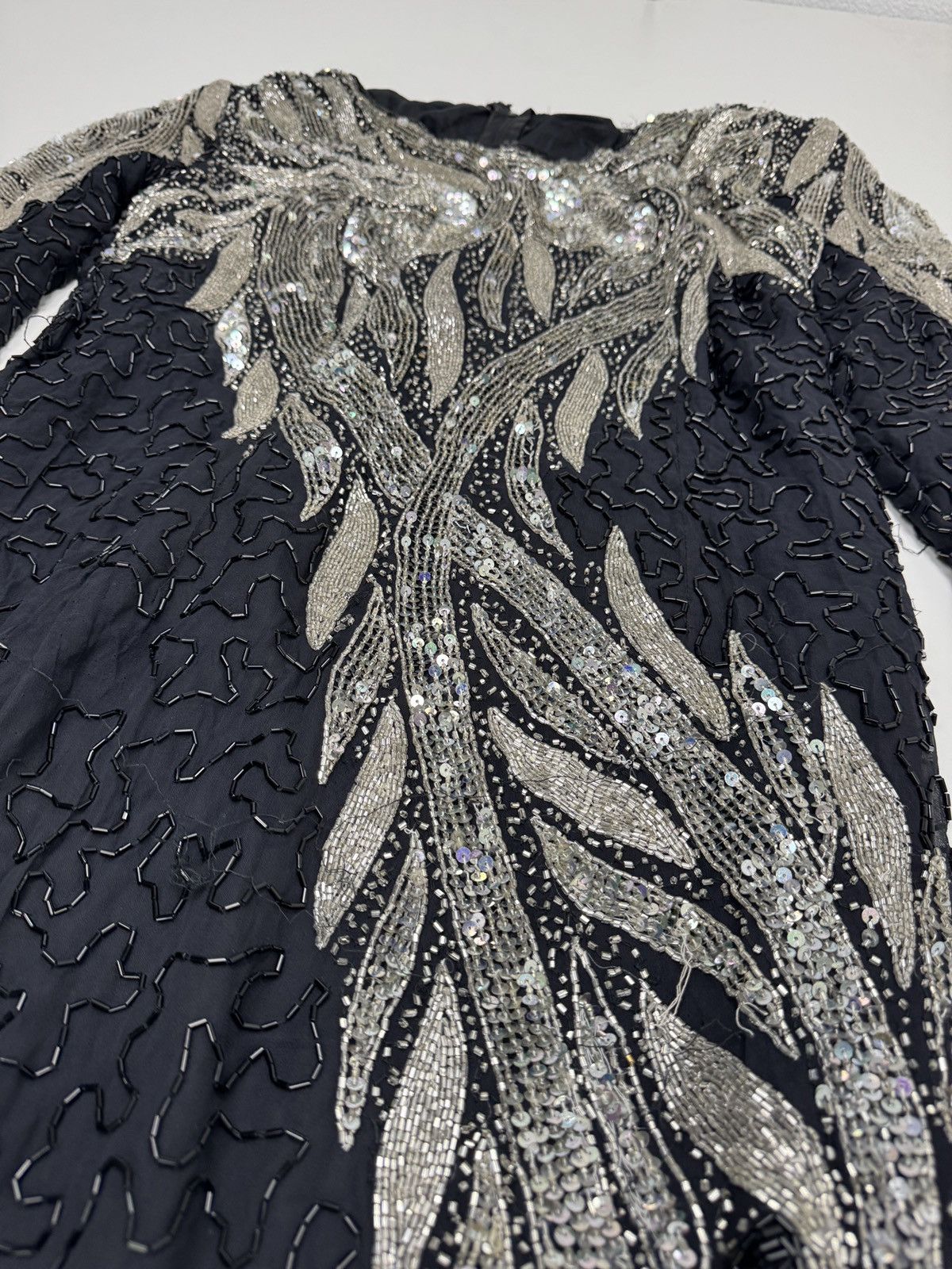 Other Vintage Andrea’s Silk Beaded Gown Black/Silver Size ONE SIZE - 2 Thumbnail