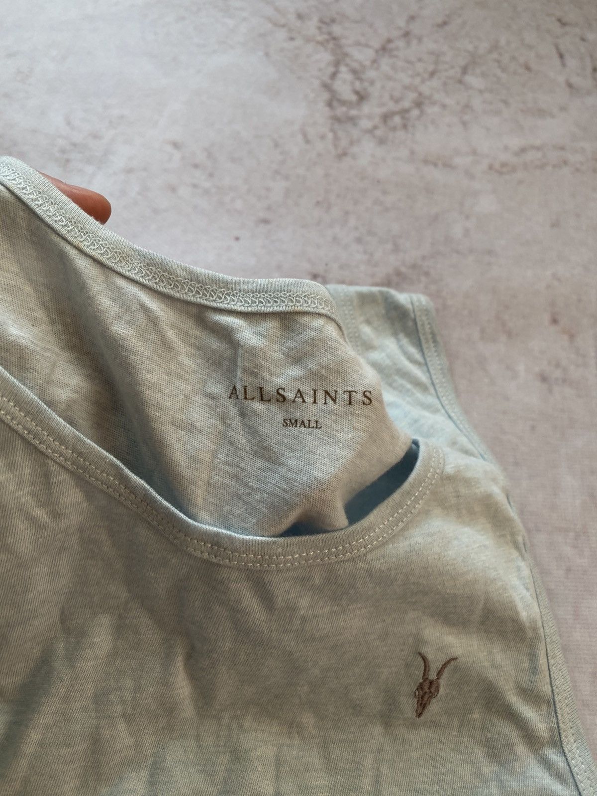 Allsaints × Vintage Allsaints Light blue Cotton Tank Top Size US S / EU 44-46 / 1 - 4 Thumbnail