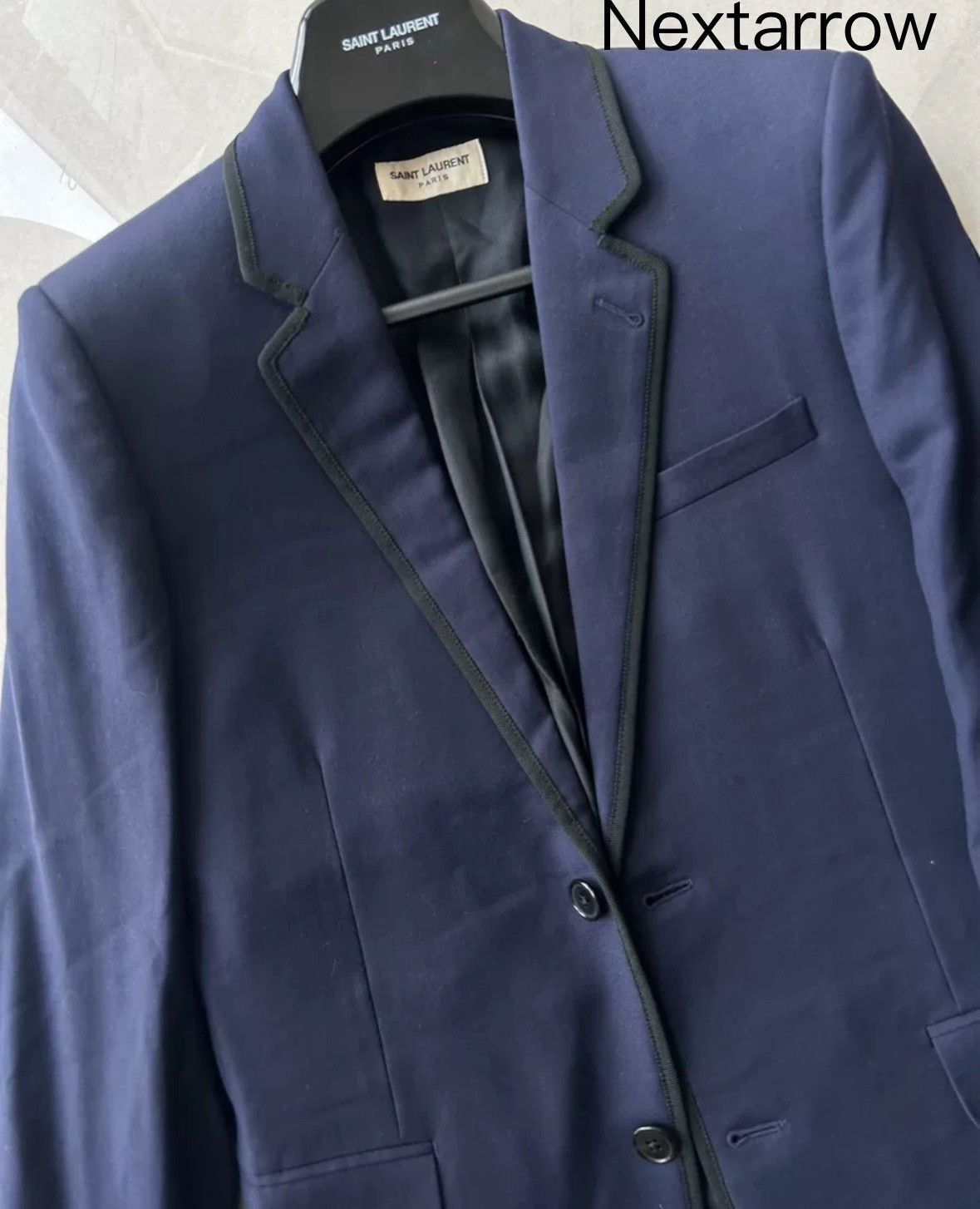 Saint Laurent Paris × Yves Saint Laurent Saint Laurent 13fw original black border blue suit jacket Size US S / EU 44-46 / 1 - 2 Thumbnail
