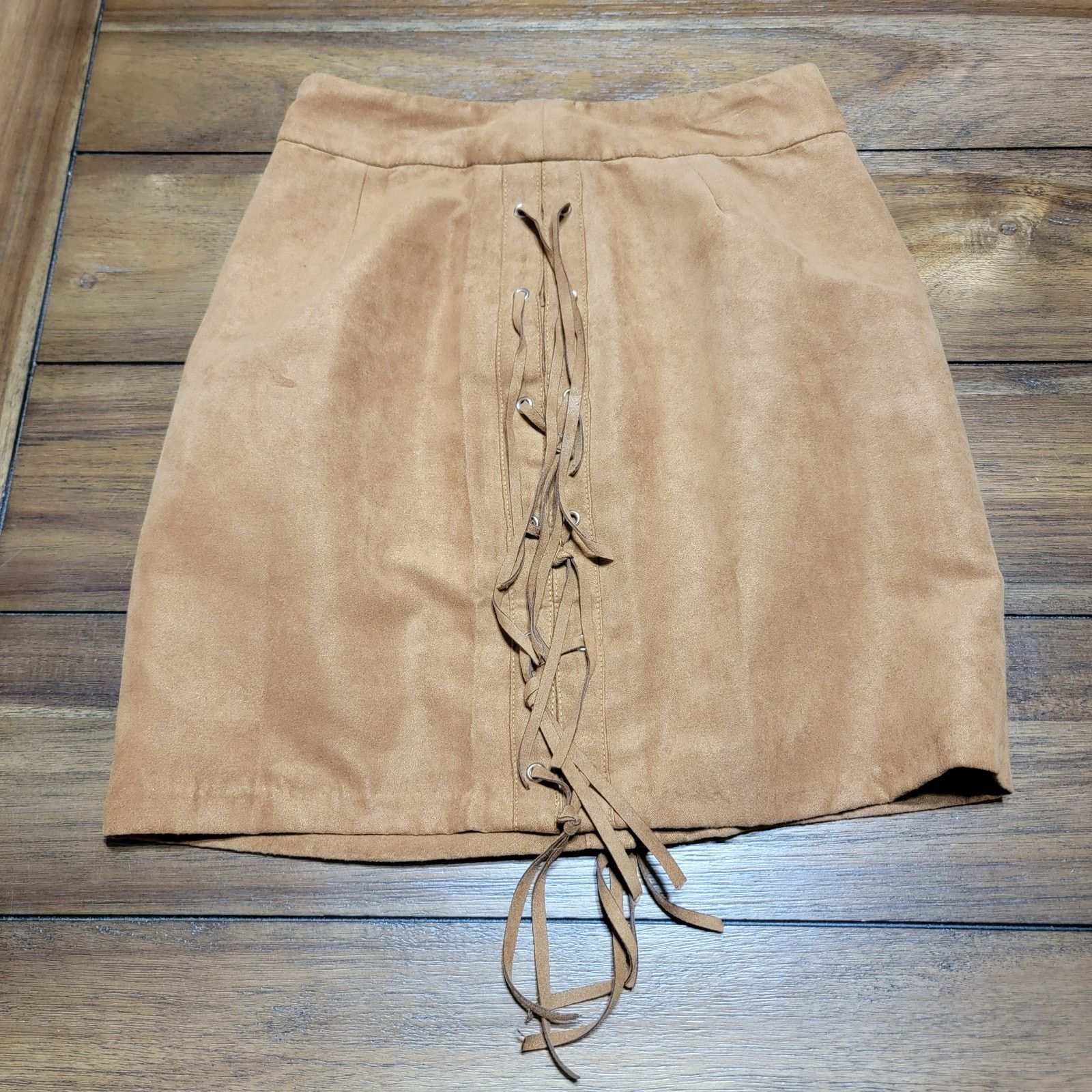 Other Charlotte Russe Faux Suede Mini Skirt w/ Side Fringe - Small Size 24" / US 00 / IT 34 - 2 Thumbnail