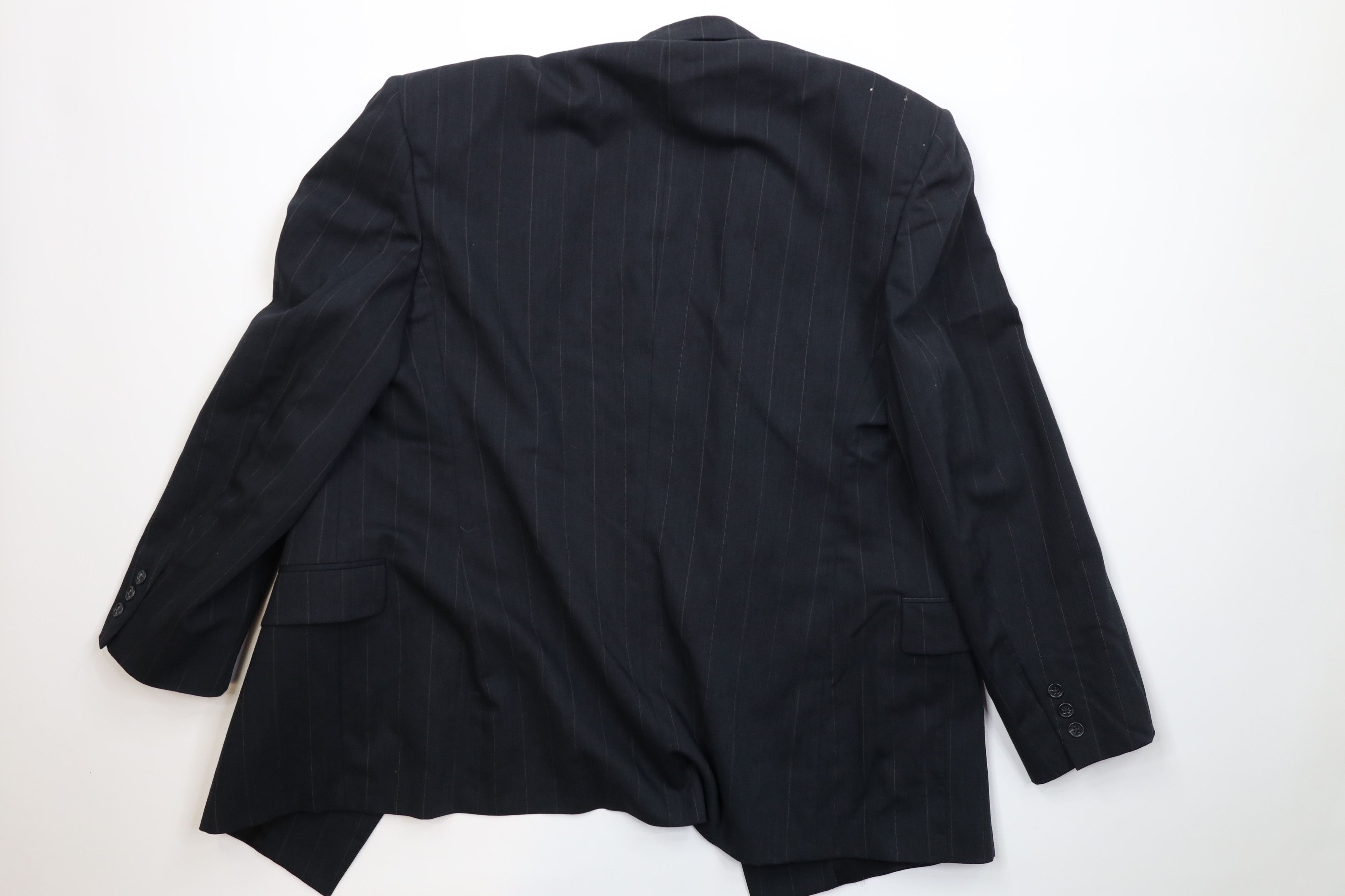 Vintage Vintage 80s Distressed 2 Piece Double Breasted Striped Suit Size 42L - 8 Thumbnail