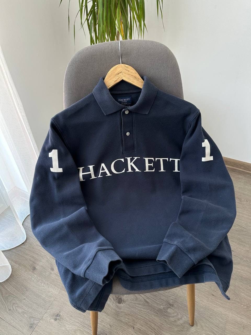 Hackett × Vintage Vintage Hackett 1 Blue Big Logo Rugby Sweatshirt Size US S / EU 44-46 / 1 - 16 Thumbnail