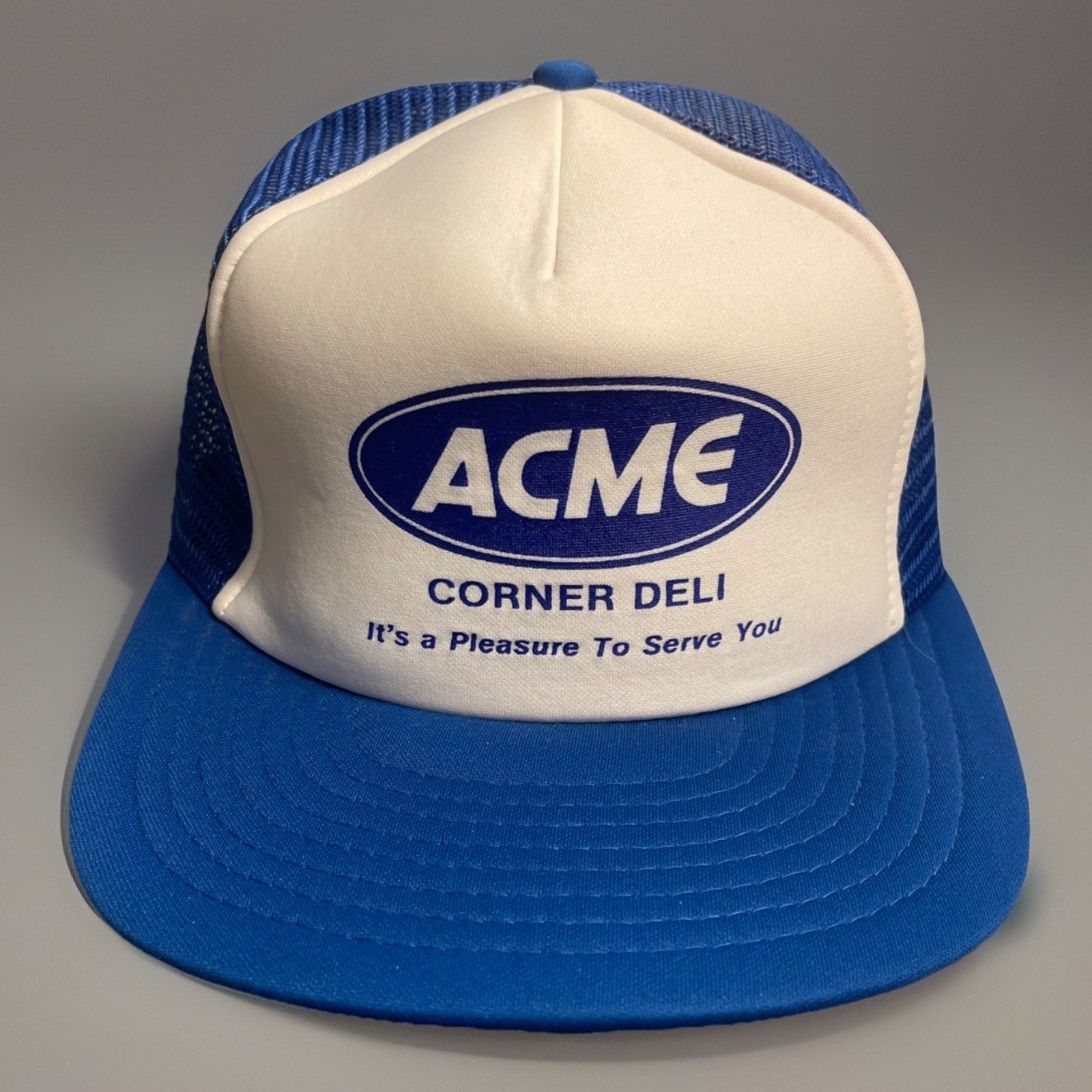 Vintage Vtg 1980’s Trucker Hat Snapback Cap ACME Food Deli Counter Size ONE SIZE - 1 Thumbnail