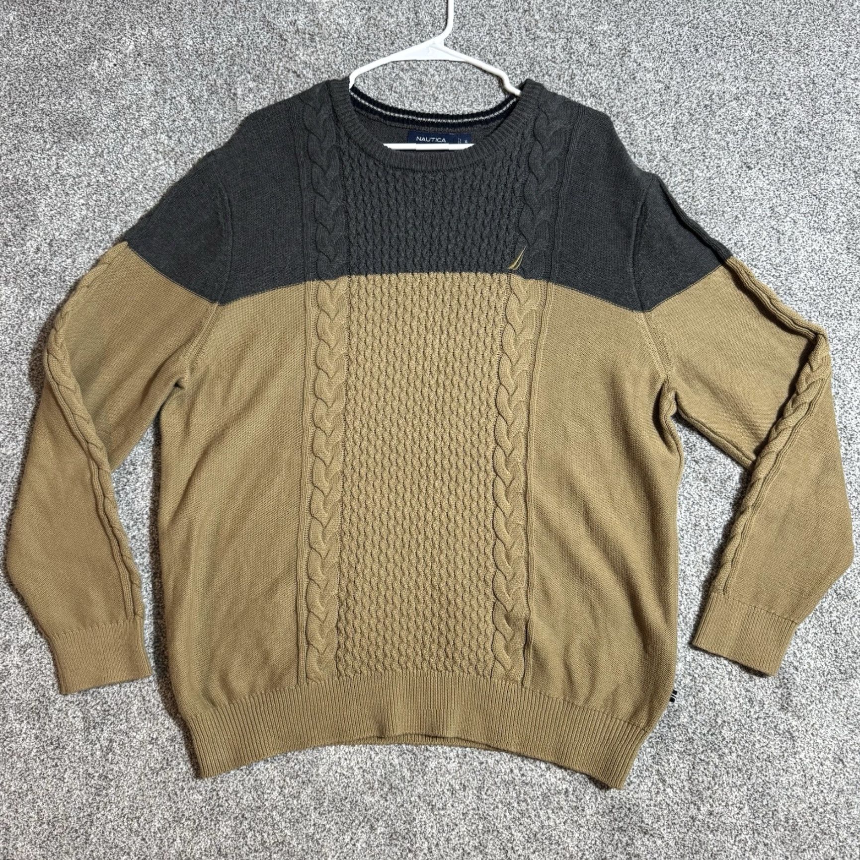 Nautica Nautica Sweater Mens XL Cable-Knit Preppy Nautical Winter Pullover Crew Neck Multicolor All Seasons Breathable Warm Casual Golf Hiking Walking Size US XL / EU 56 / 4 - 2 Thumbnail